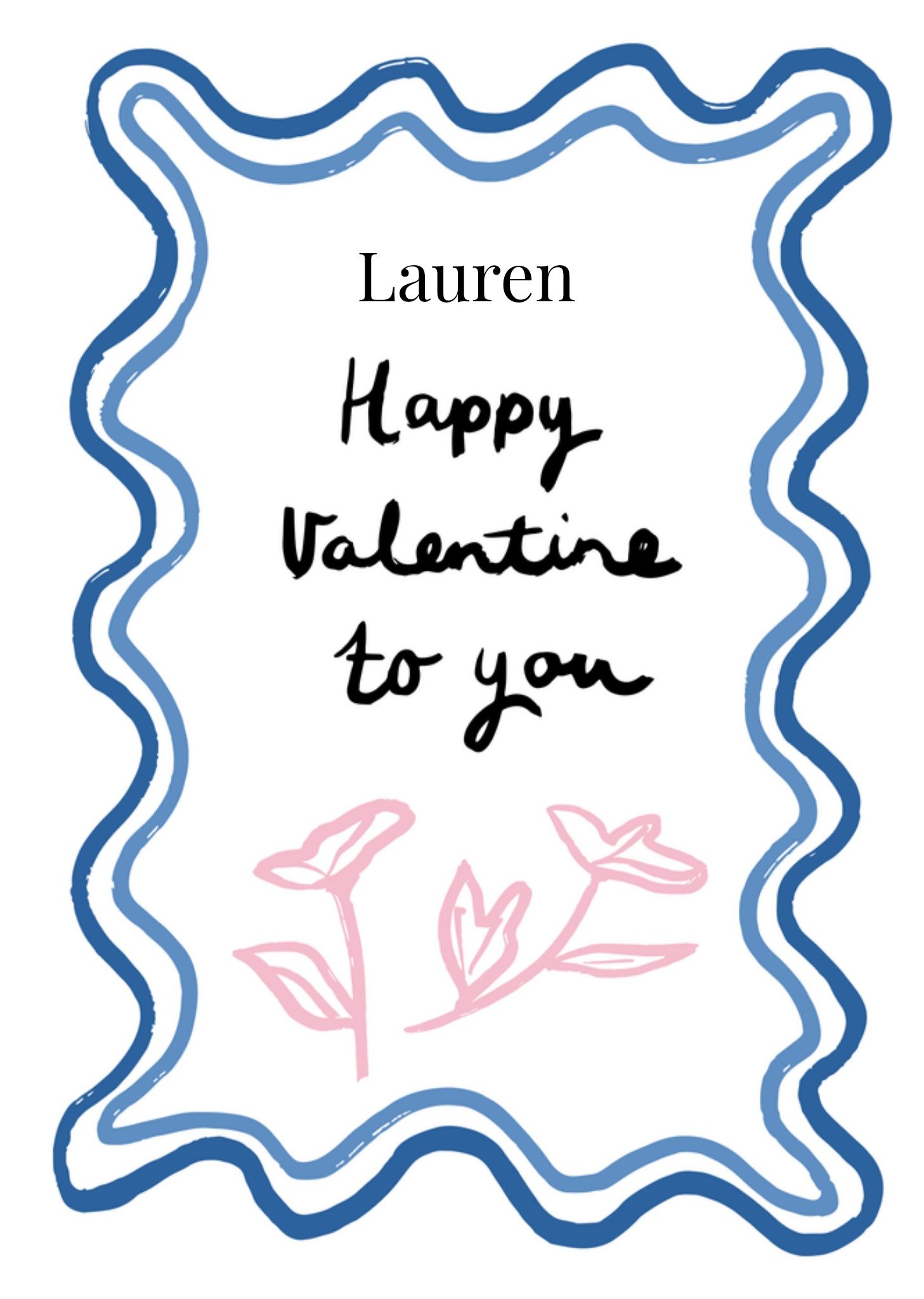 Valentijnskaart Wiggly lijnen Kaart Greetz