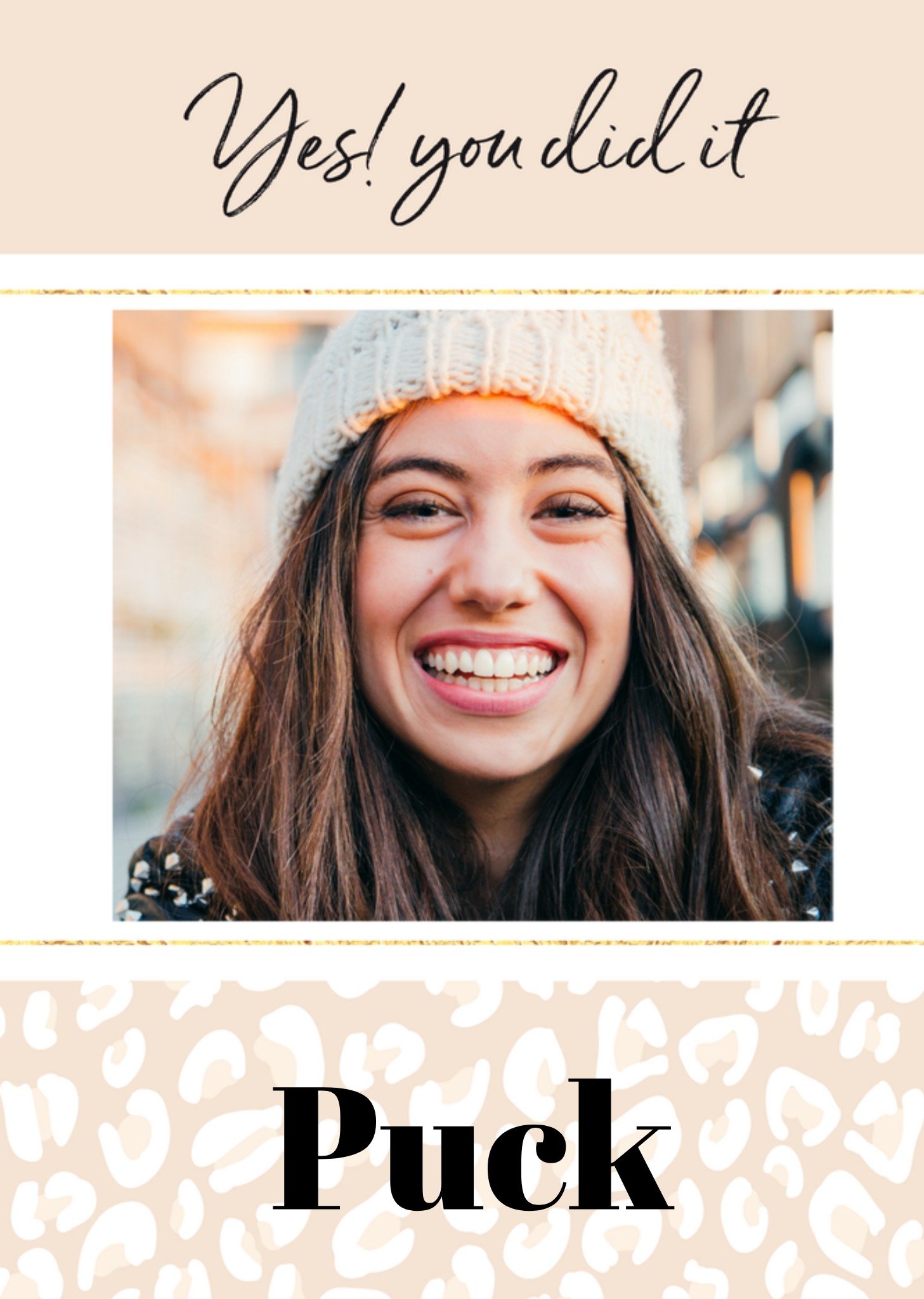 Geslaagd kaart Met foto en naam Kaart Tsjip