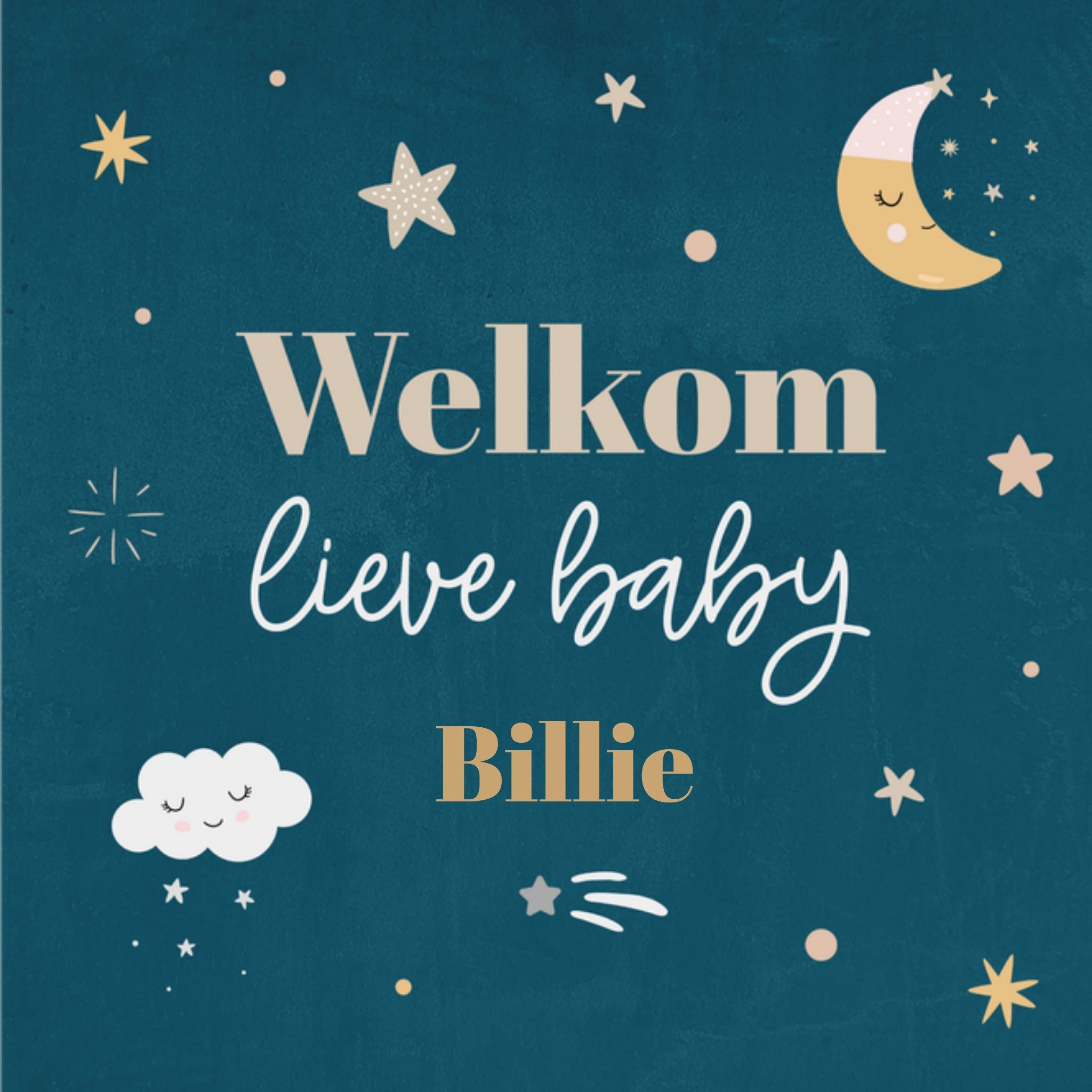 Papercute Geboortekaart Sterren Vierkant