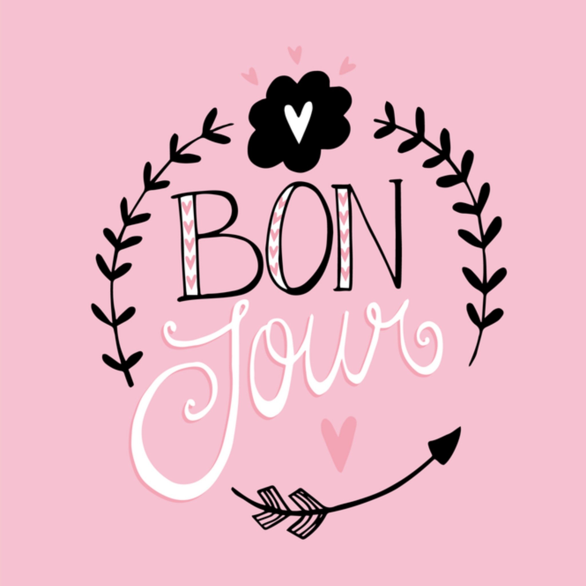 Funny Side Up Zomaar kaart Bonjour Vierkant