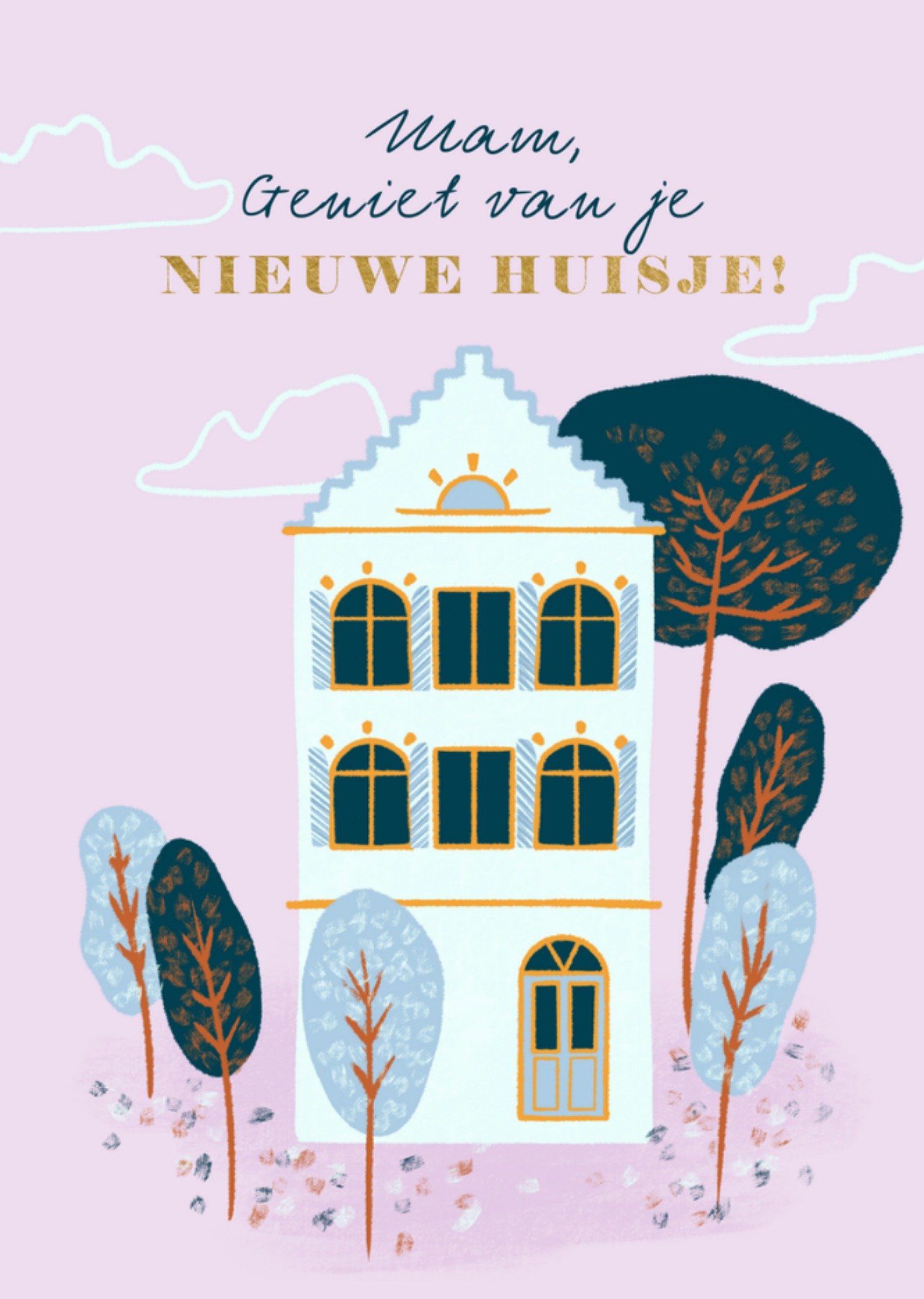 Nieuwe woning mam illustratie Kaart Greetz
