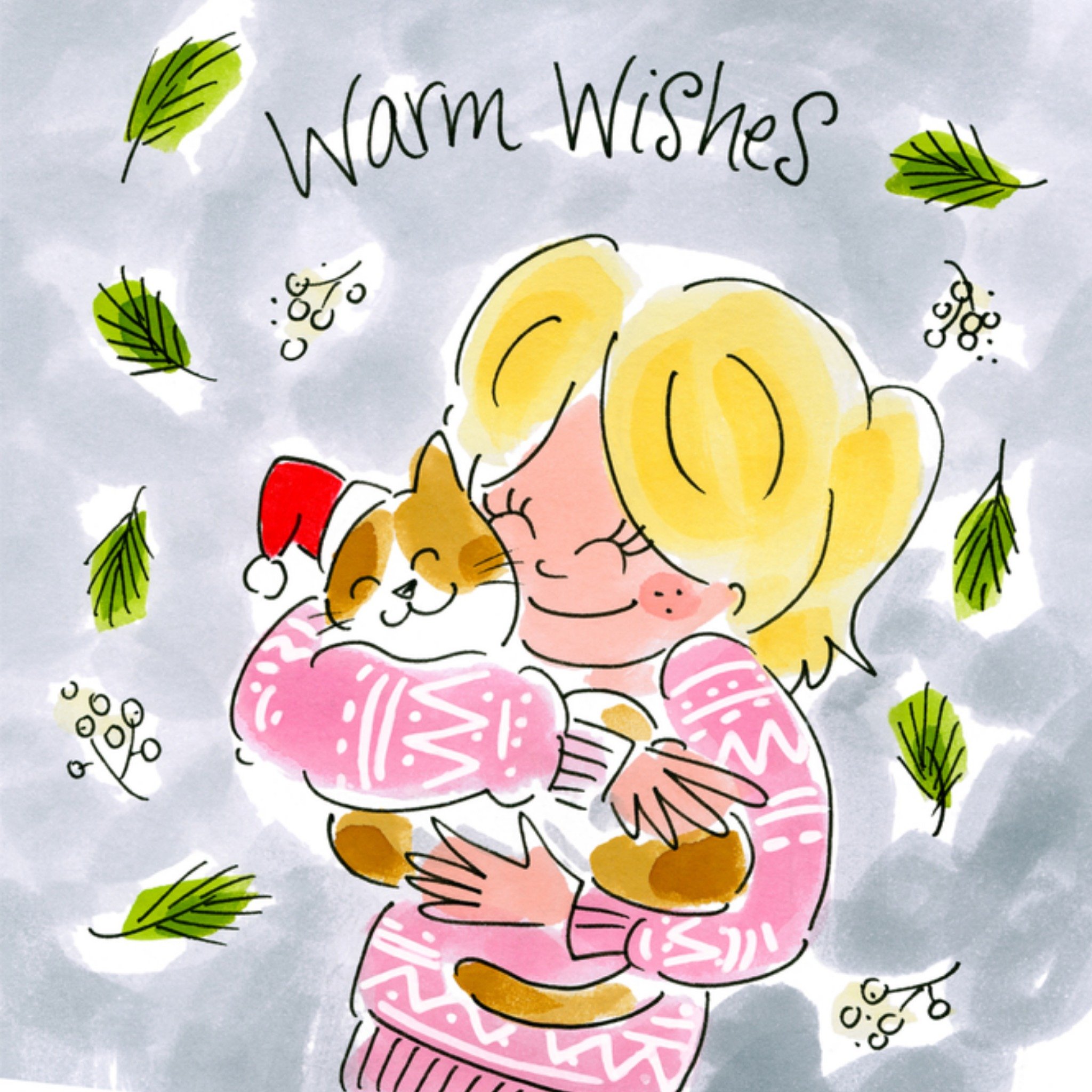 Kerstkaart warm wishes Blond Amsterdam