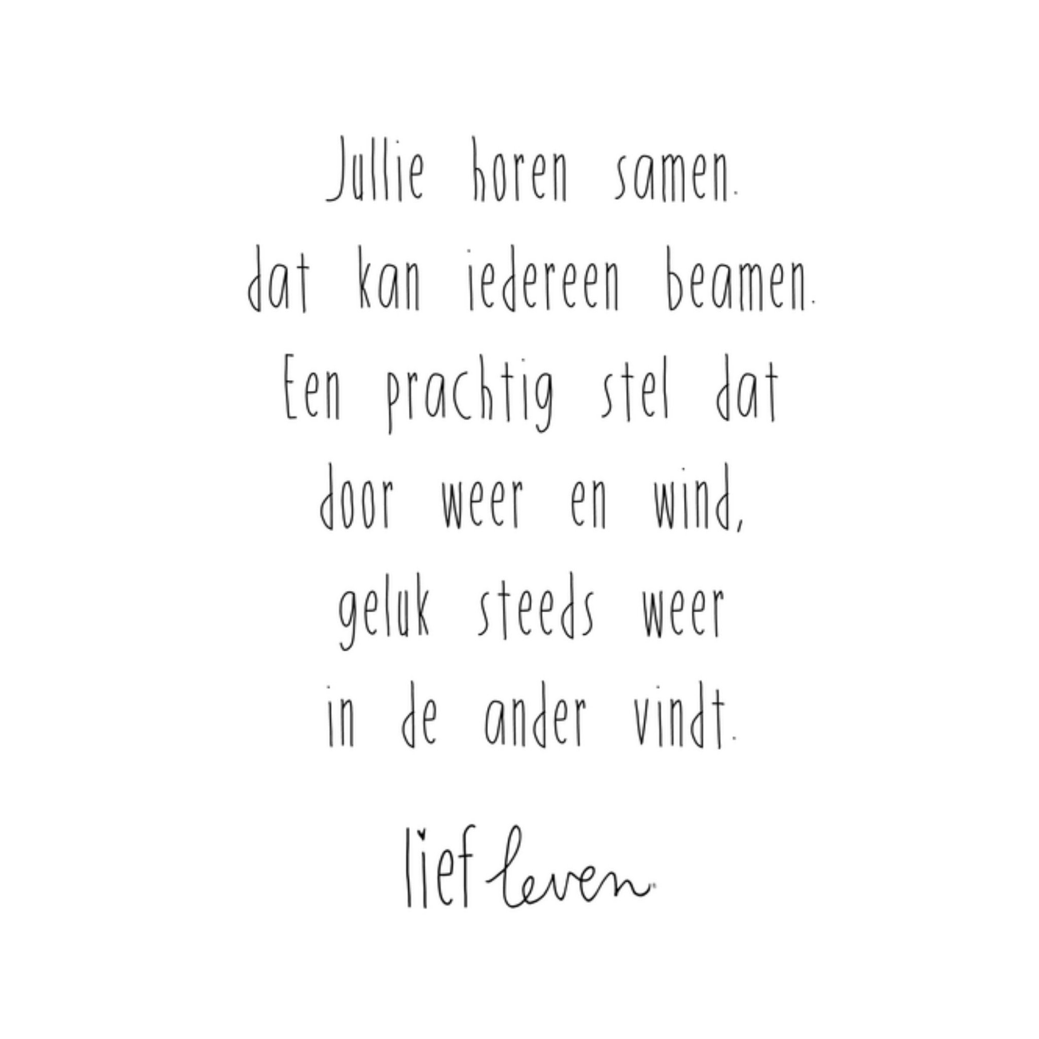 Huwelijkskaart Prachtig stel Vierkante Kaart Lief Leven