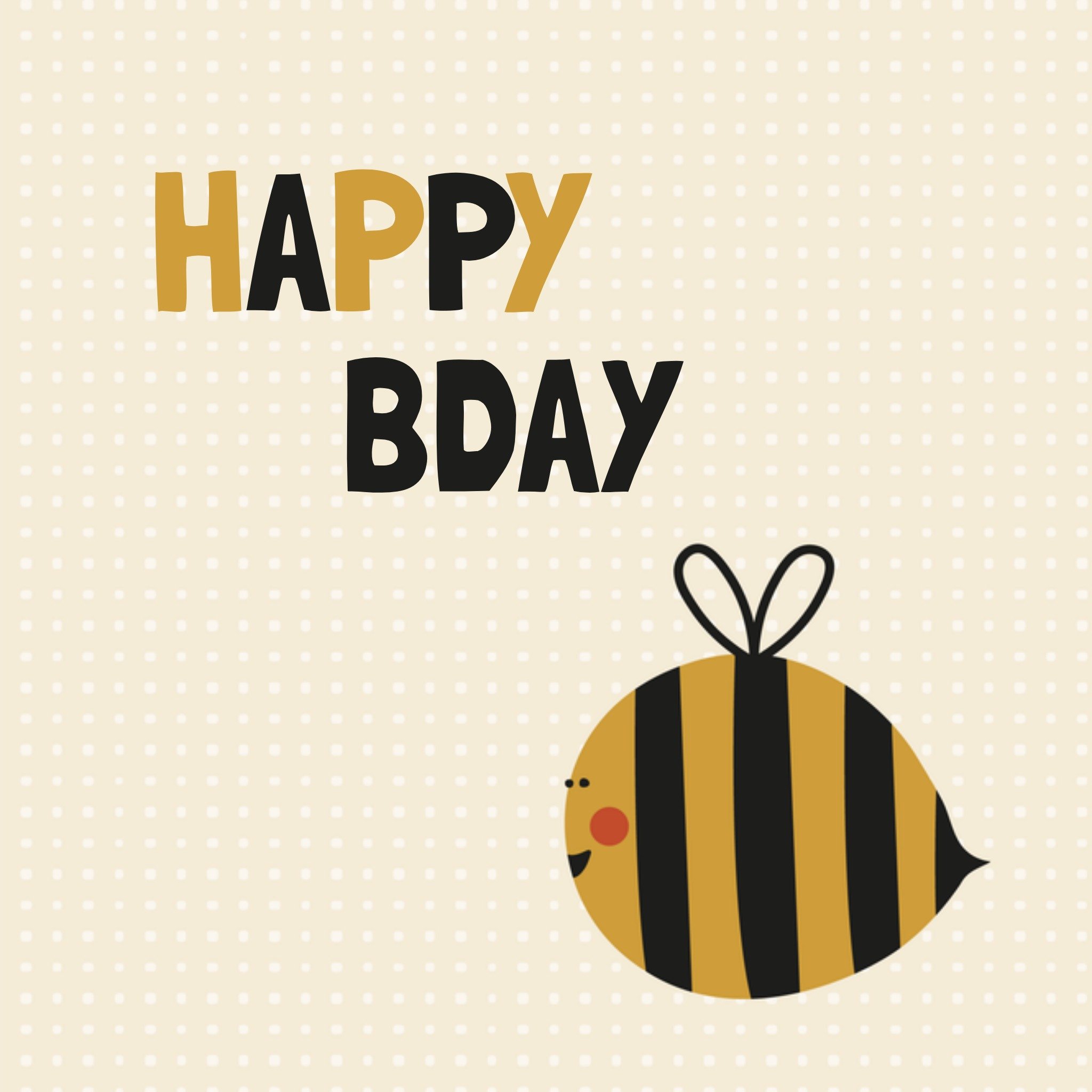 Verjaardagskaart Bijtje Vierkante Kaart Greetz