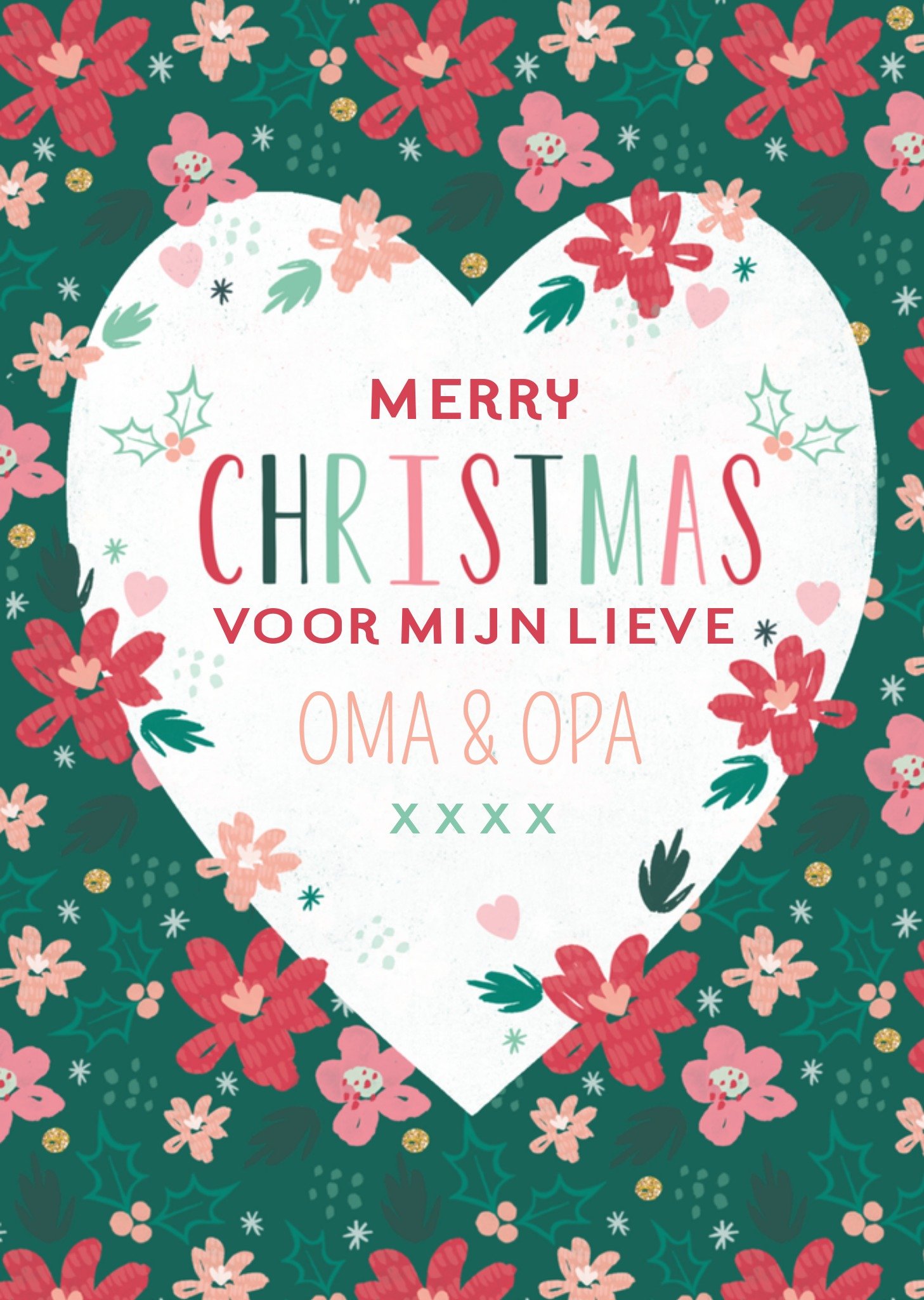 Kerstkaart fleurig Grootouders Studio Sundae