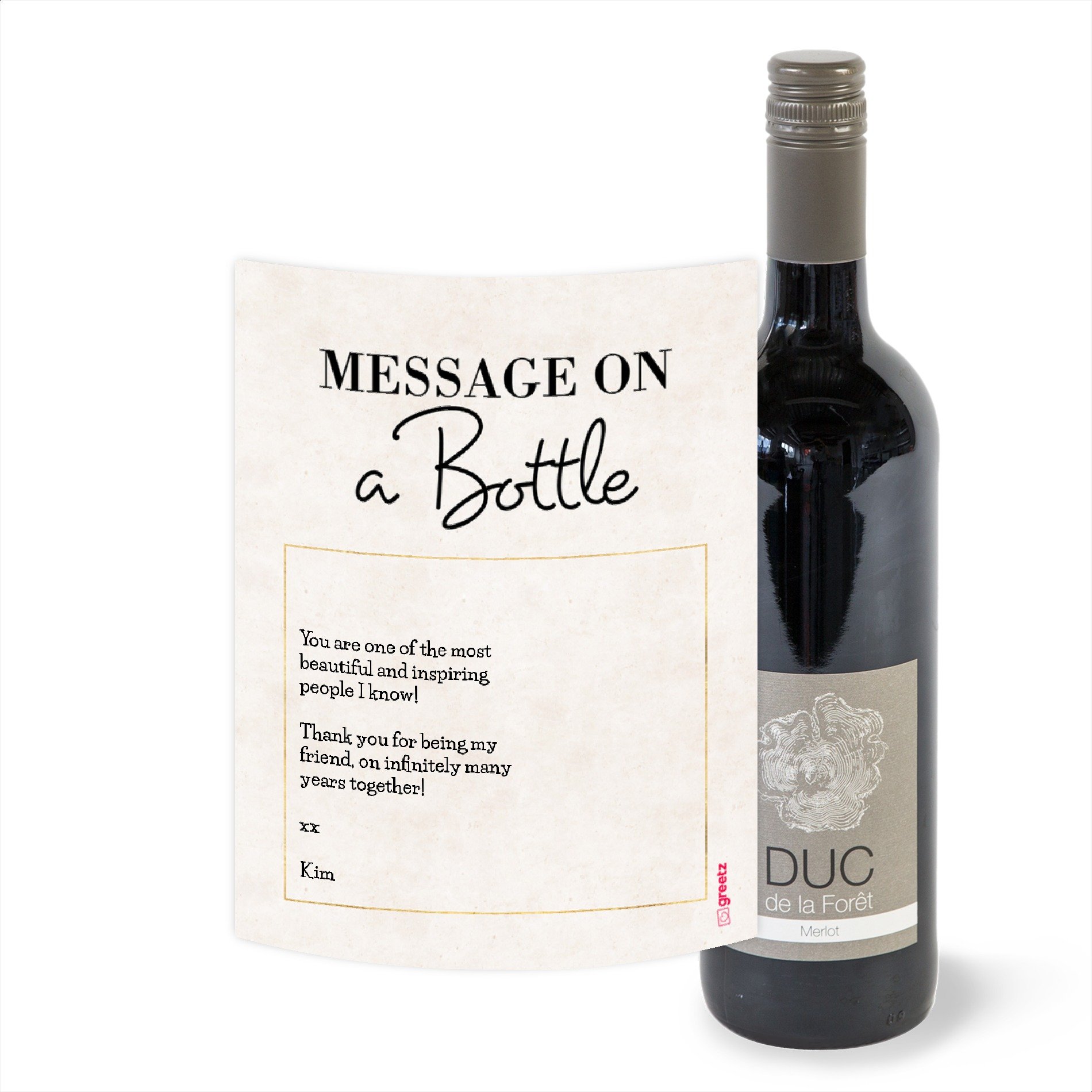 Duc de la Forêt | Duc de la Foret | Merlot | Message met eigen tekst | 750 ml