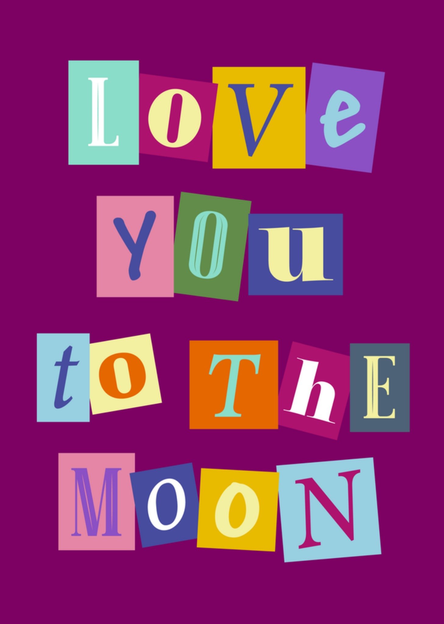Liefdeskaart love you to the moon Greetz