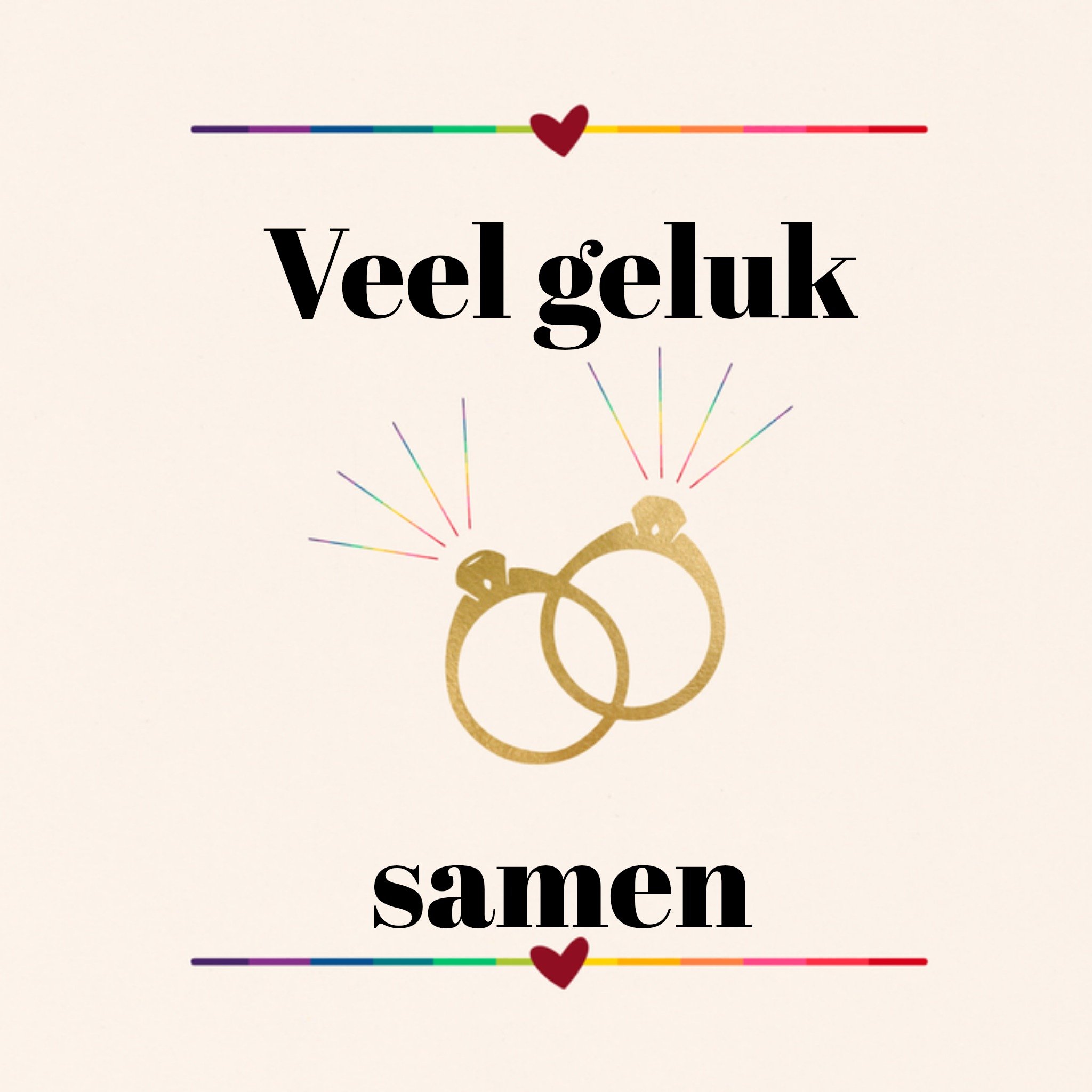 Greetz Huwelijkskaart ringen Vierkant