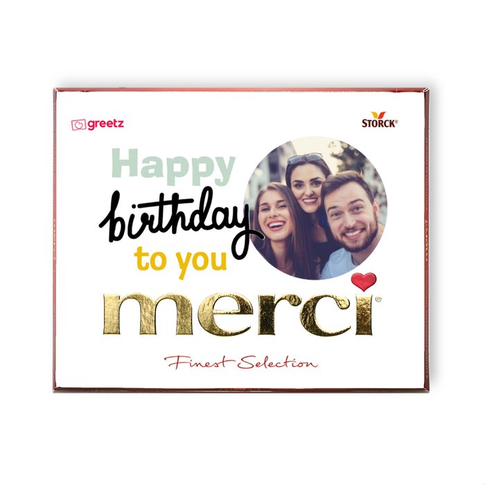 Merci | Birthday met eigen foto | 250g