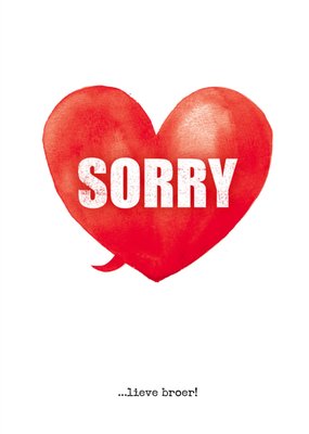 Geïllustreerd Hart Broer Sorry Kaart