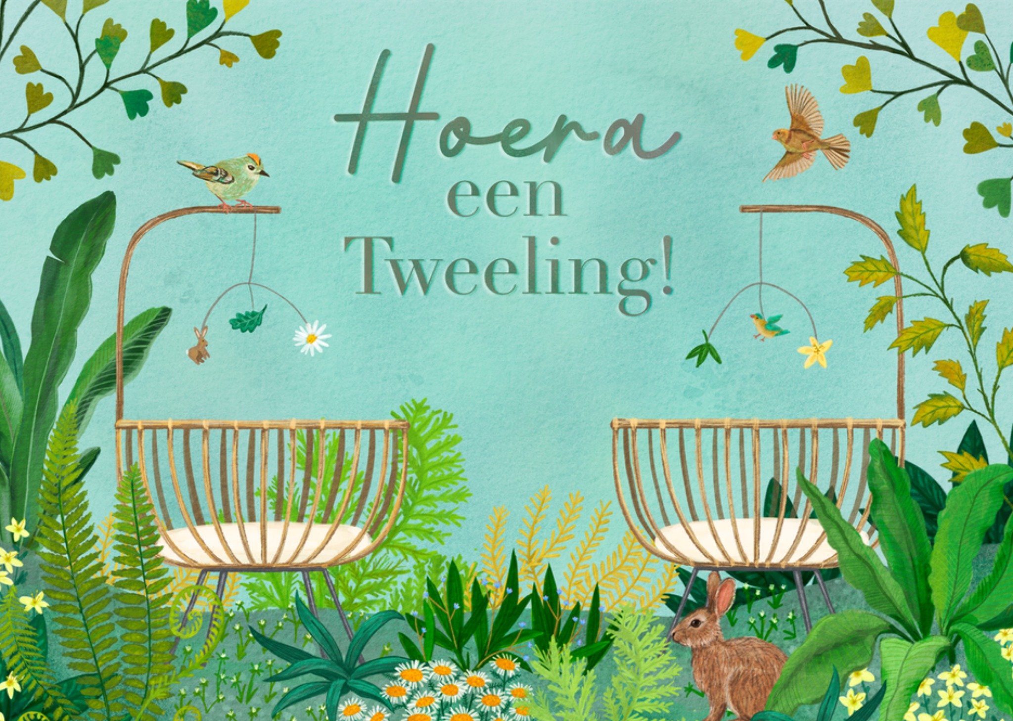 Geboortekaart Tweeling Kaart Petit Konijn