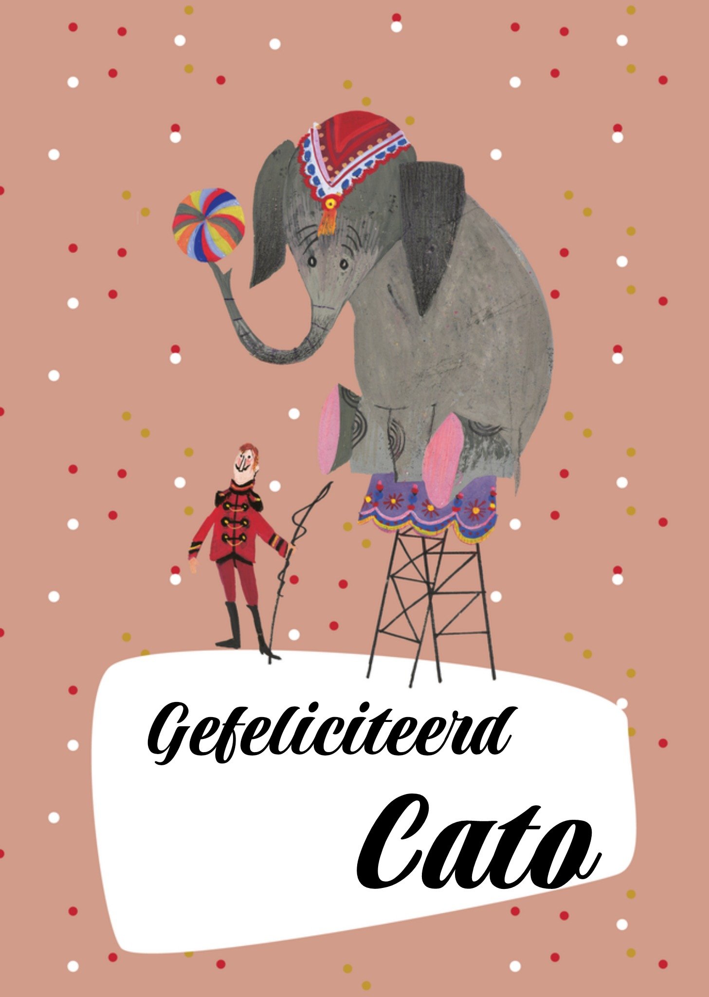 Felicitatiekaartje met olifant Kaart Fiep Westendorp