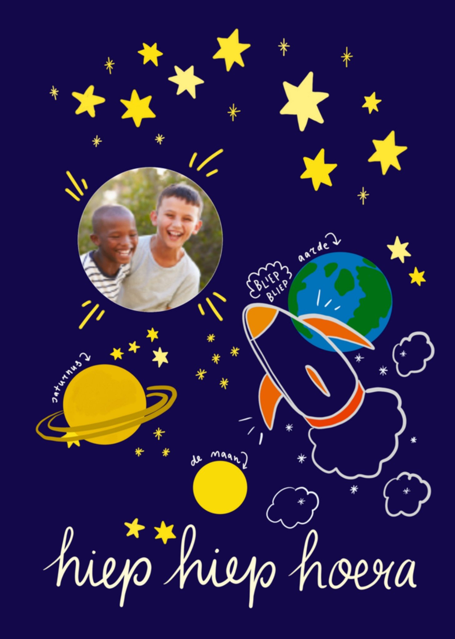 Verjaardagskaart Ruimte Illustratie Kaart Greetz