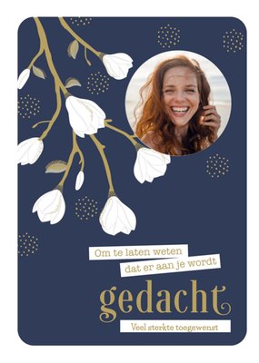 Om Te Laten Weten Dat Er Aan Je Wordt Gedacht Geïllustreerde Bloemen Foto Upload Sterkte Kaart