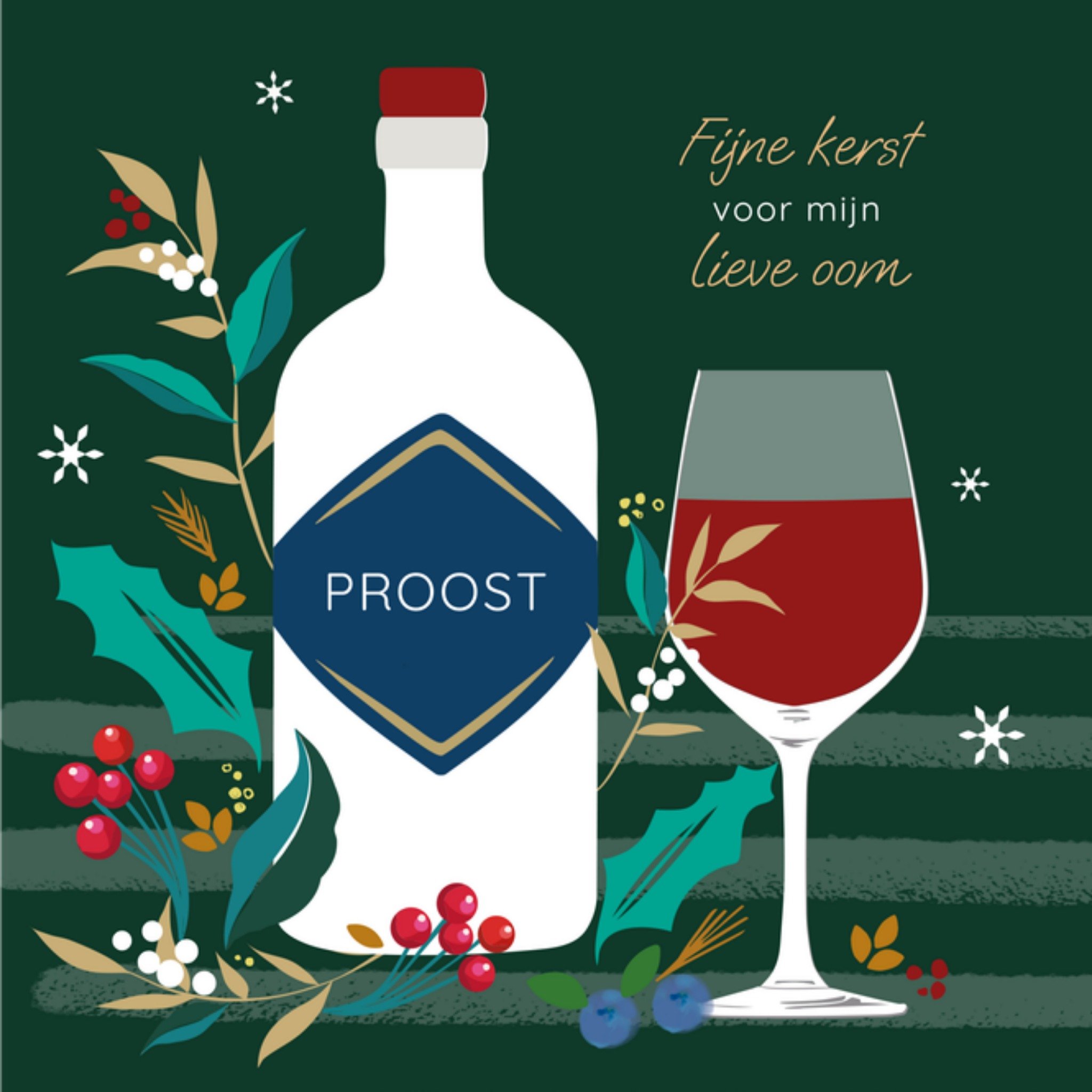 Kerstkaart Proost Voor mijn lieve Oom TMS