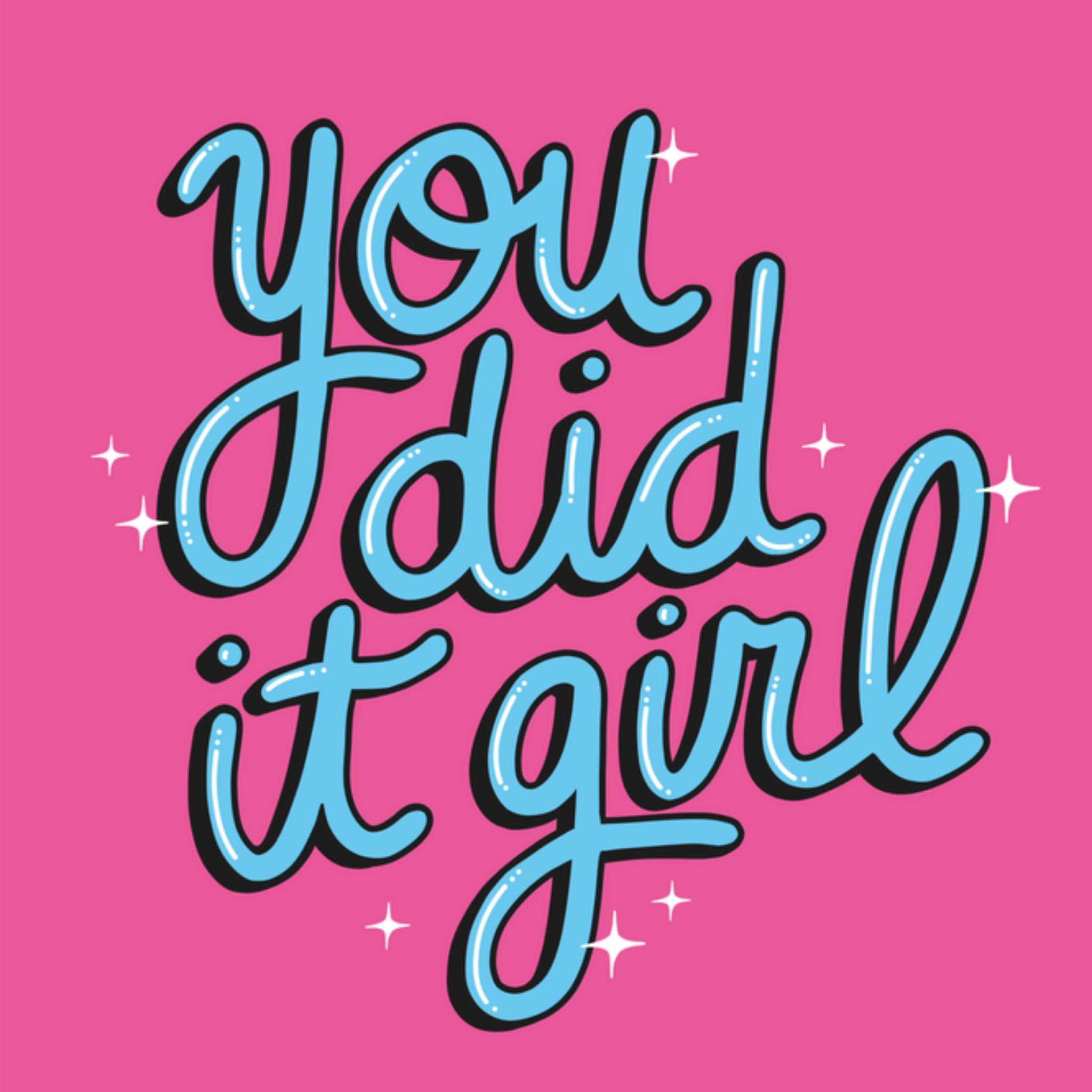 Greetz Geslaagd kaart You did it girl Vierkant