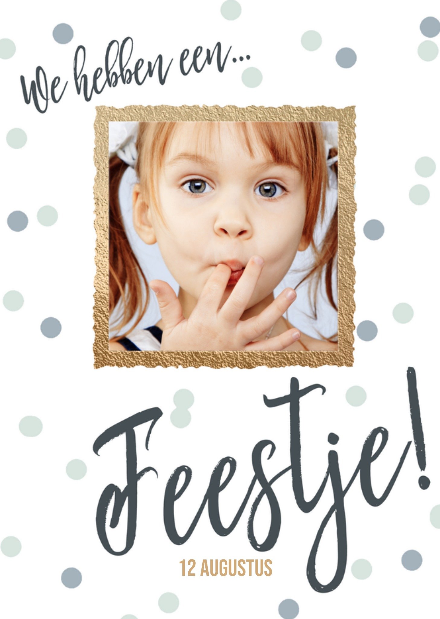 Kinderfeestje uitnodiging meisje met foto Kaart Luckz