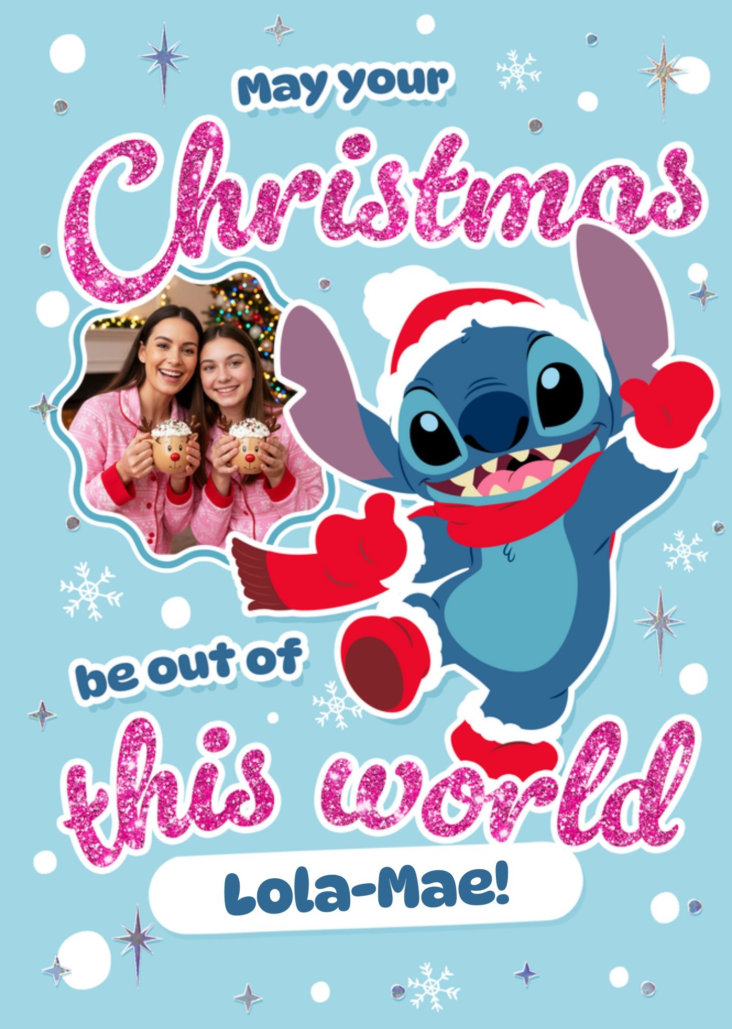 Disney Kerstkaart Lilo Stitch May your christmas be out of this world Standard Card