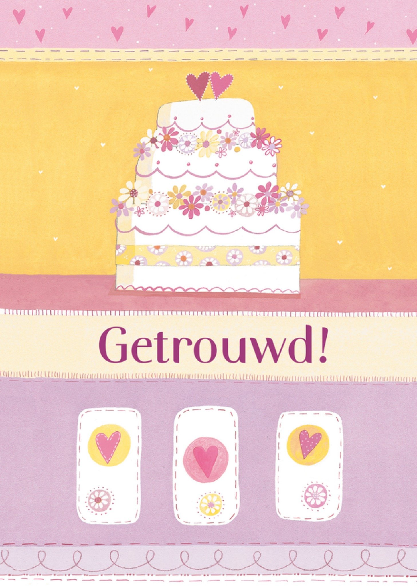 Huwelijkskaart taart getrouwd! Kaart TMS