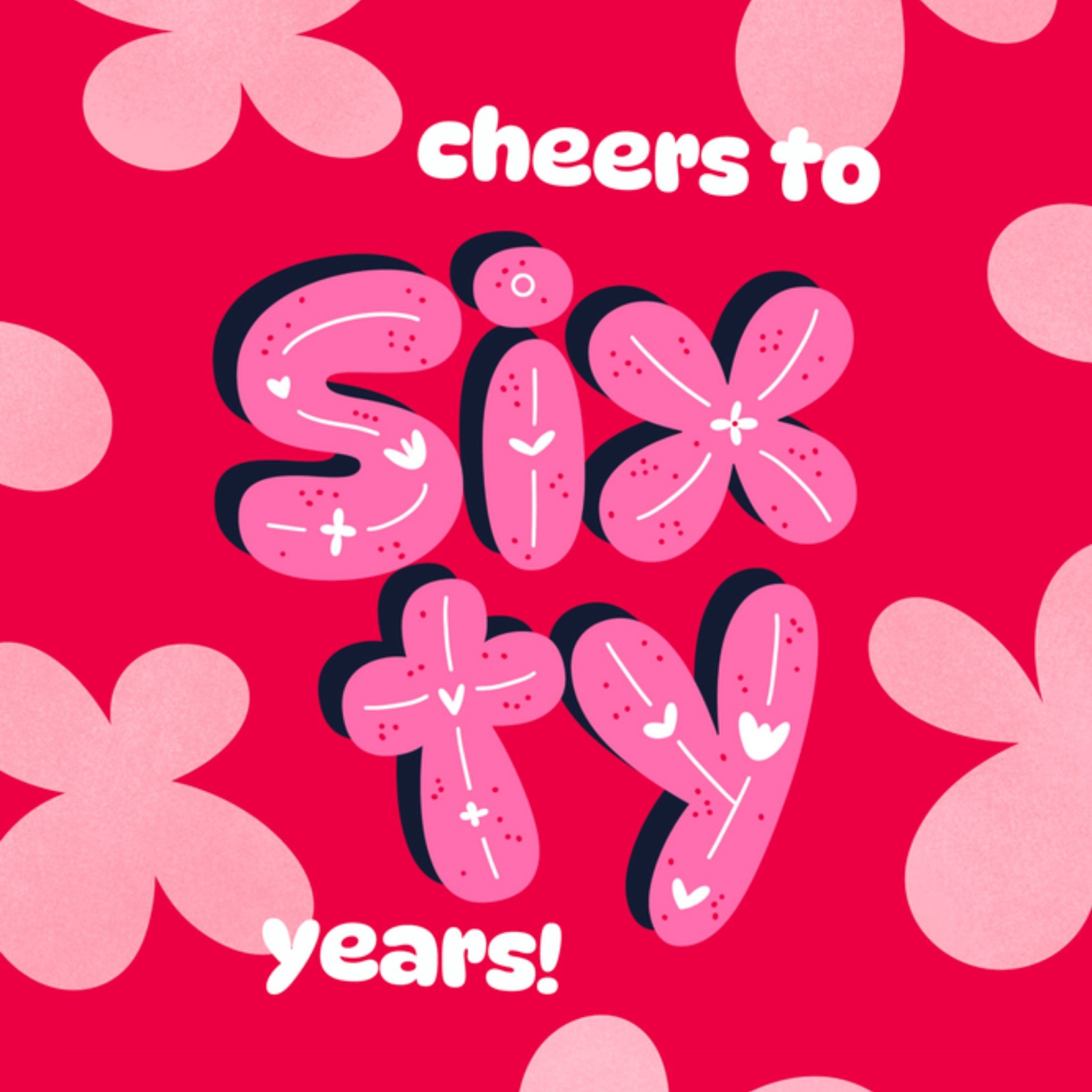 Greetz Verjaardagskaart Cheers to sixty years! Vierkant