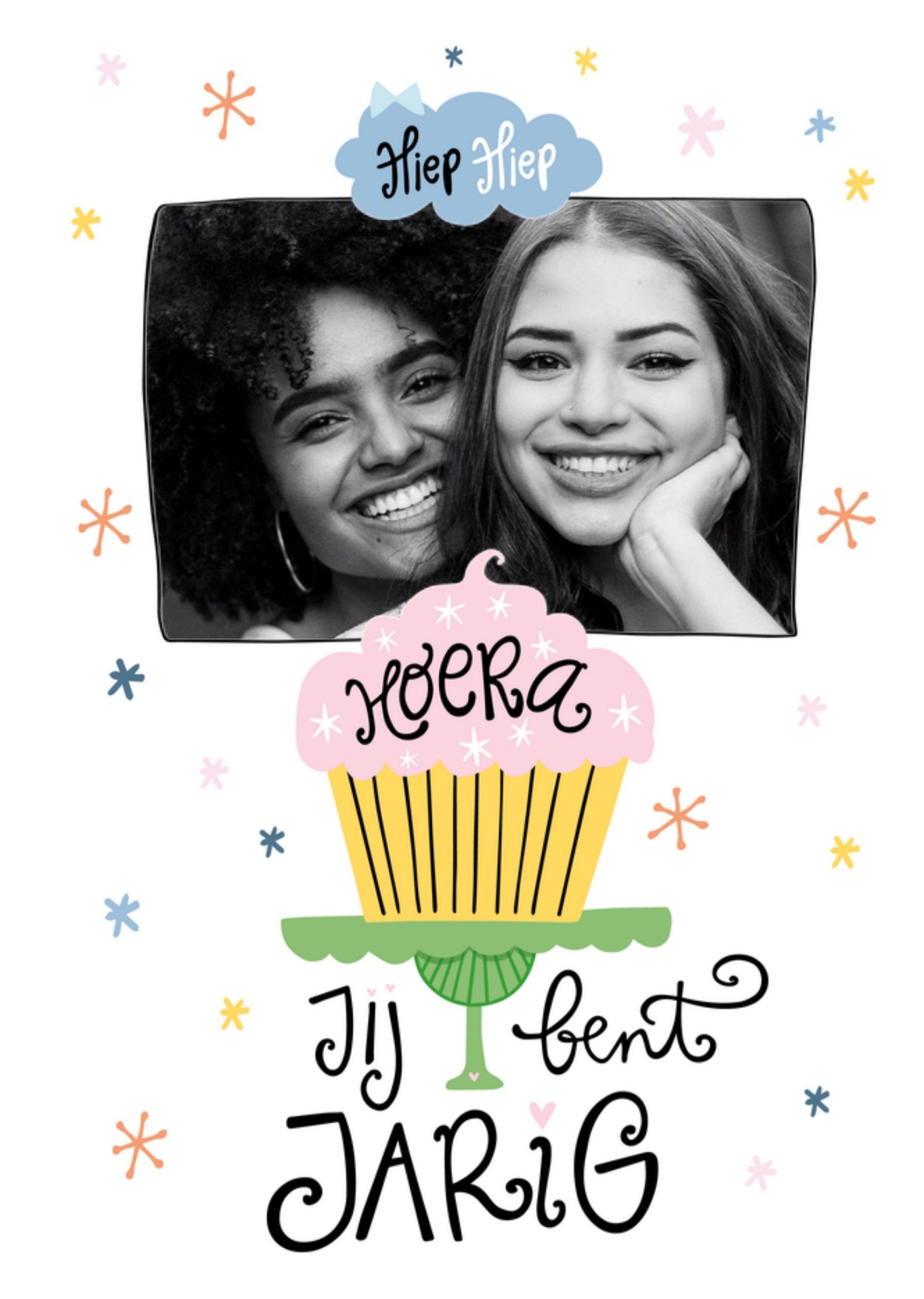 Verjaardagskaart Cupcake Met foto Kaart Funny Side Up