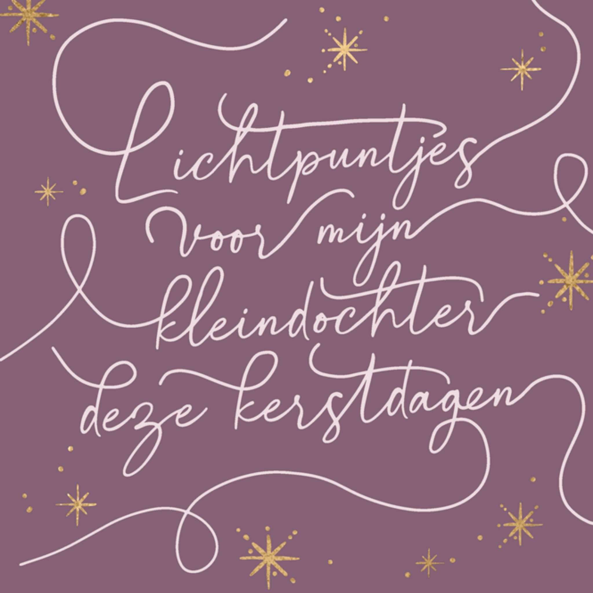 Greetz Kerstkaart Lichtpuntjes Kleindochter Vierkant