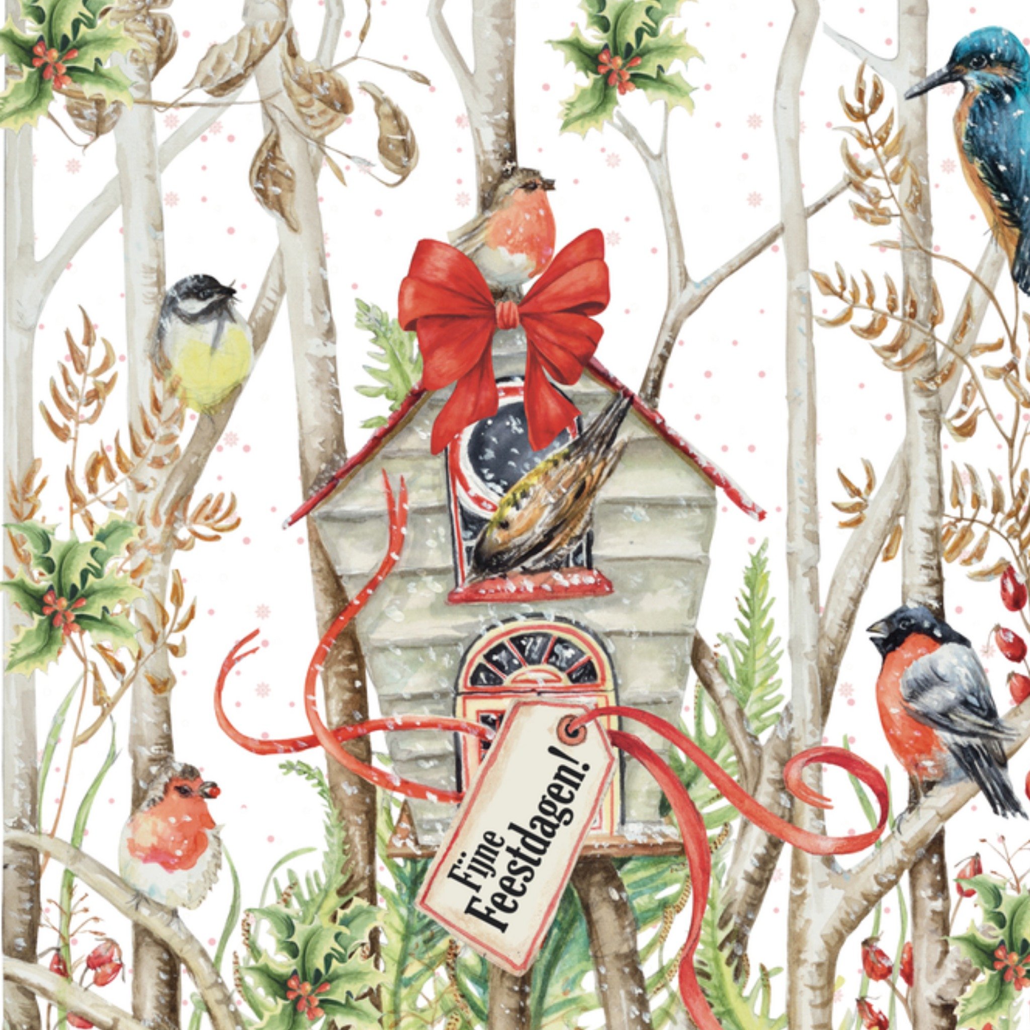 Kerstkaart Vogel Janneke Brinkman