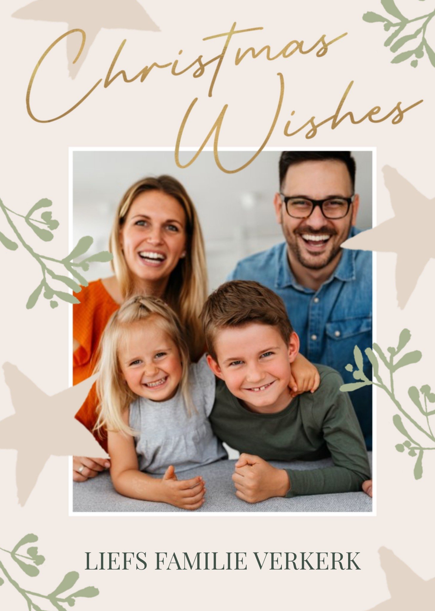 Greetz Kerstkaart Christmas Wishes Met foto Standard Card