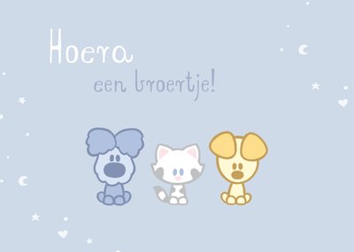 Woezel en Pip | Geboortekaart | Hoera een broertje