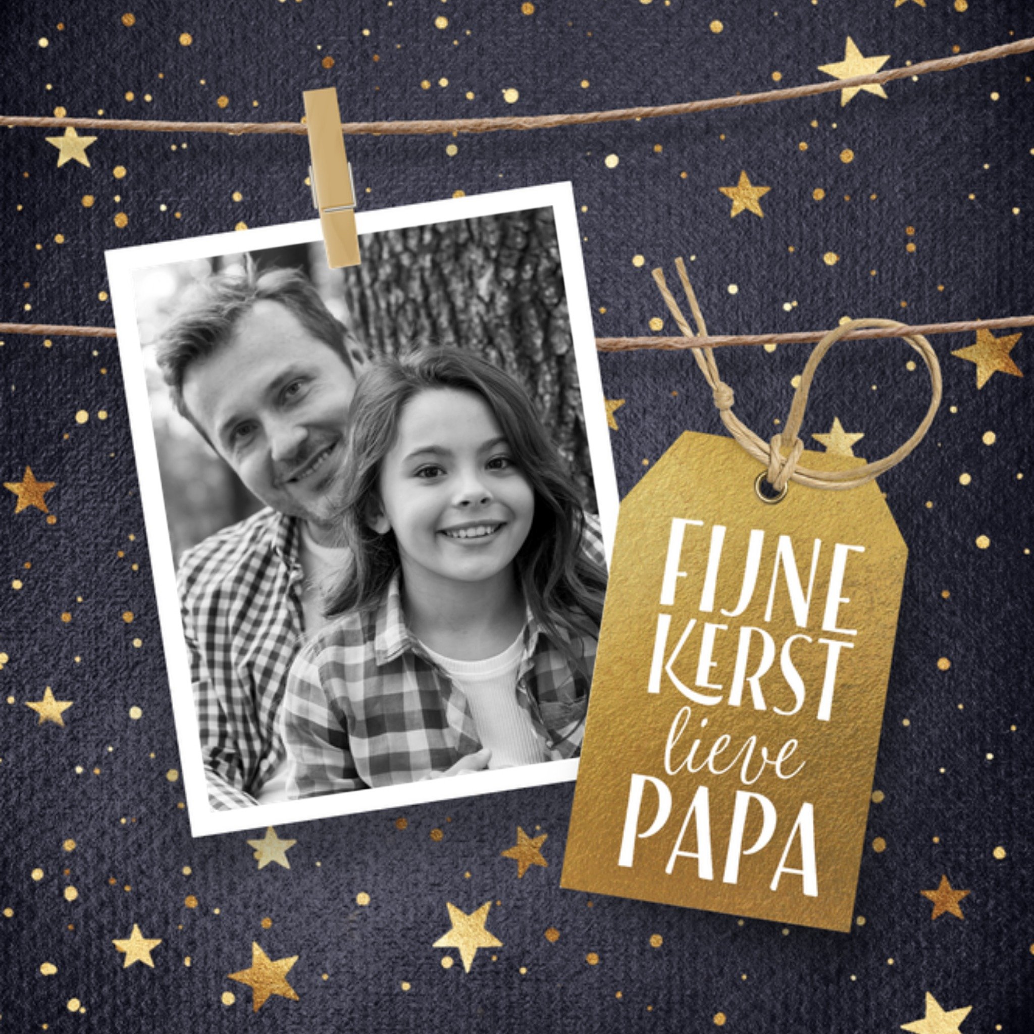 Kerstkaart Met foto Label Vader Luckz