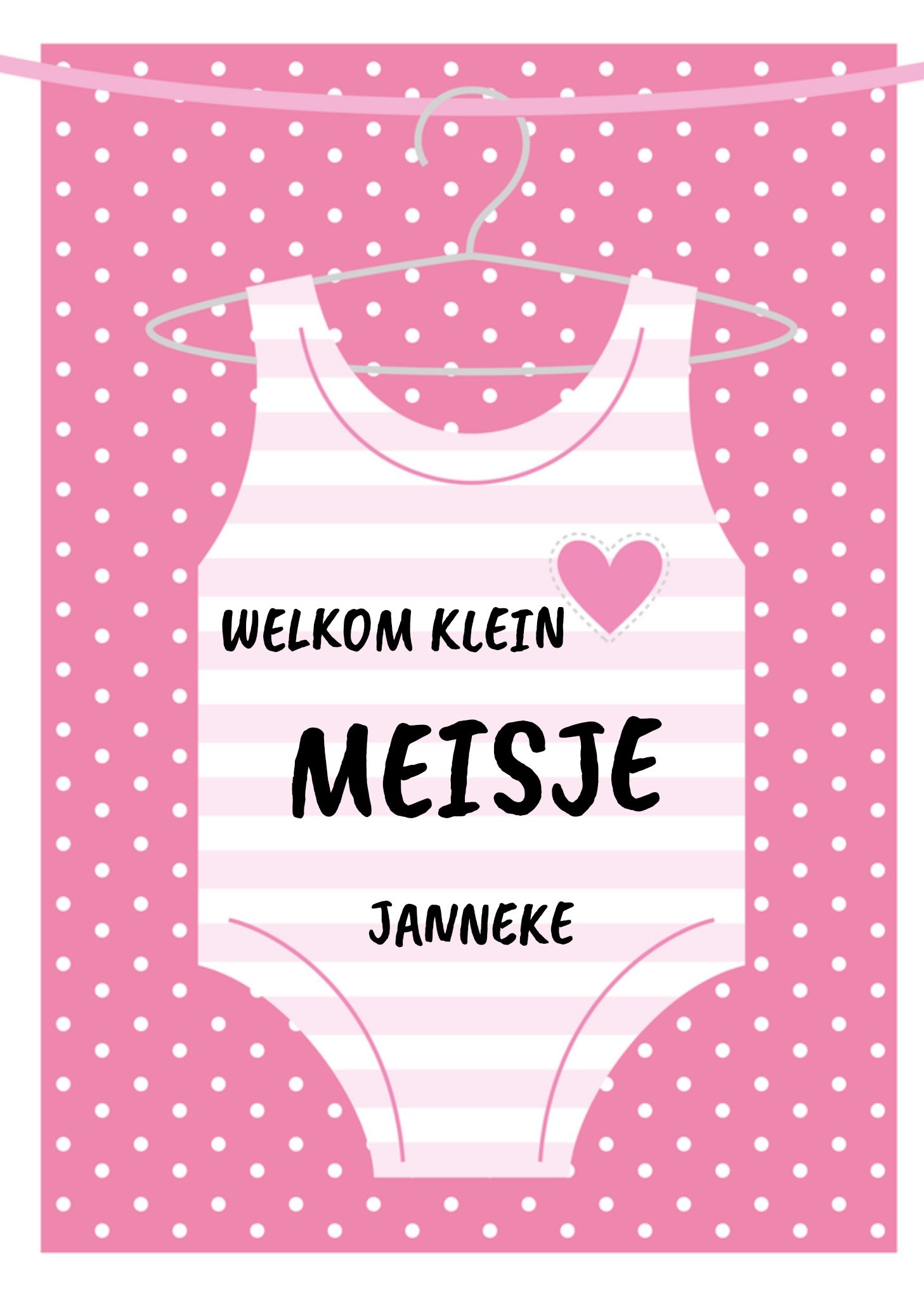 Geboortekaart Meisje Paperclip