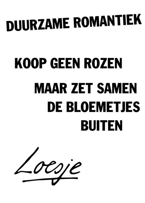 Loesje | Valentijnskaart | bloemetjes buiten