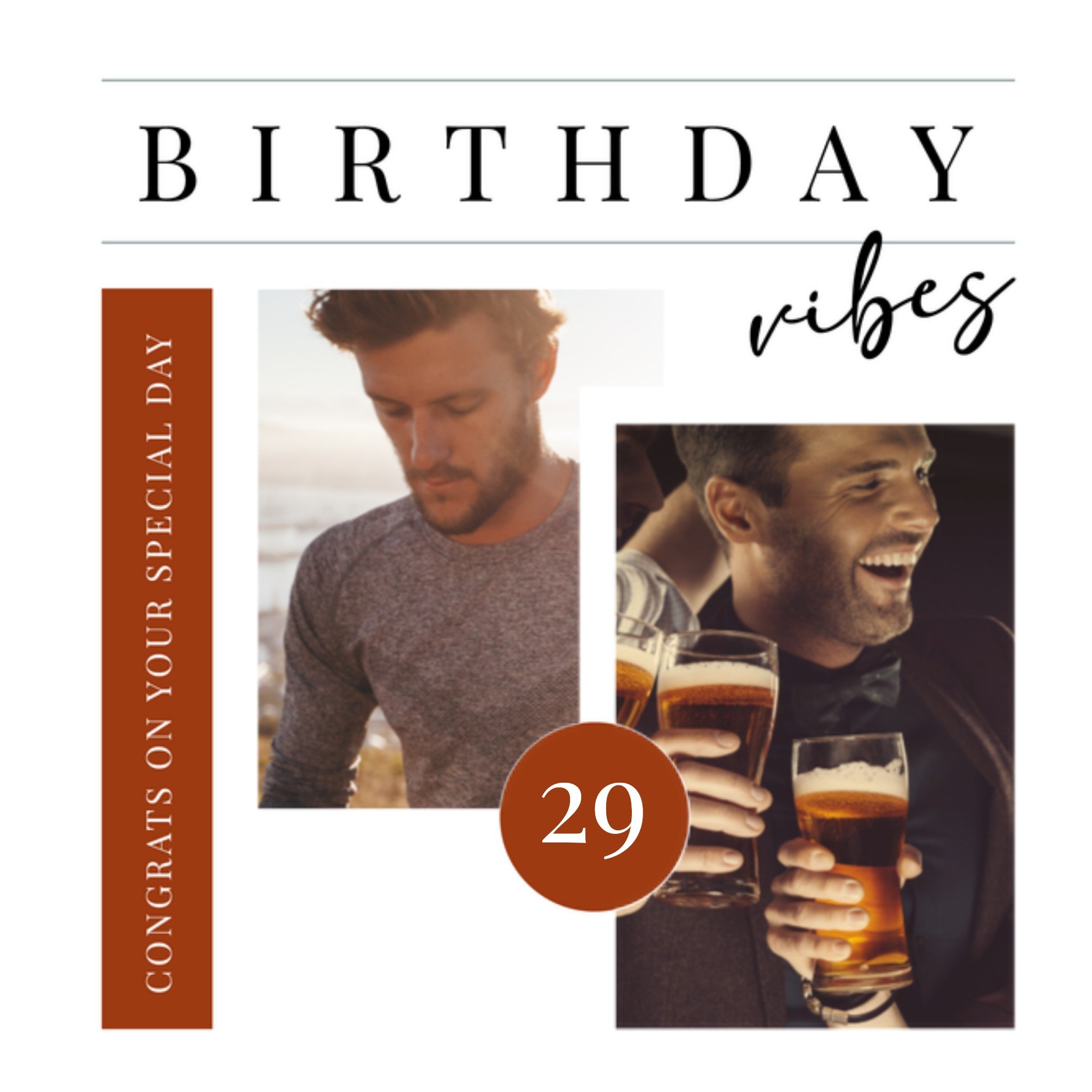 Greetz Verjaardagskaart Met fotos Birthday Vibes Vierkant