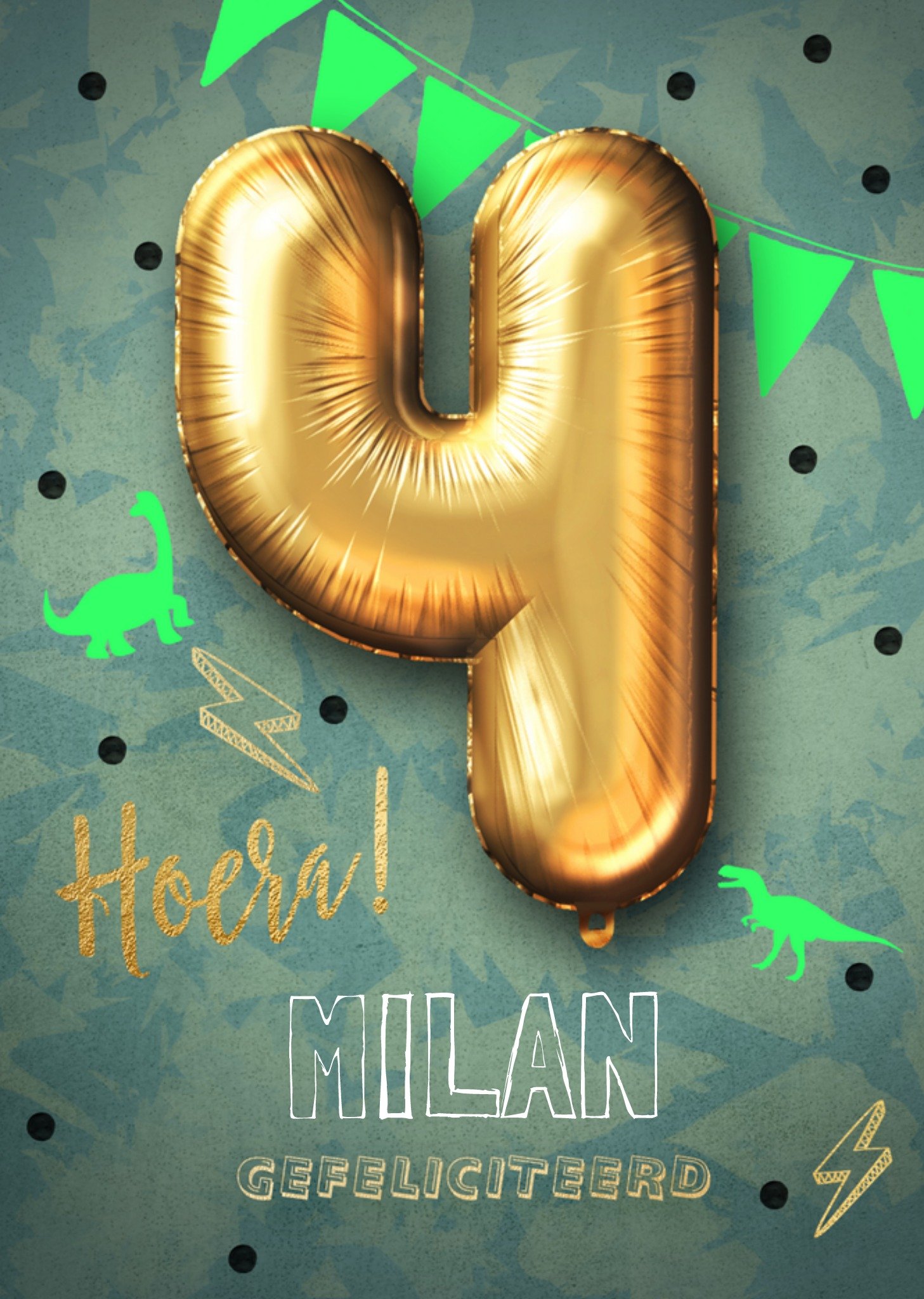 Verjaardag 4 jaar Jongen Kaart Luckz