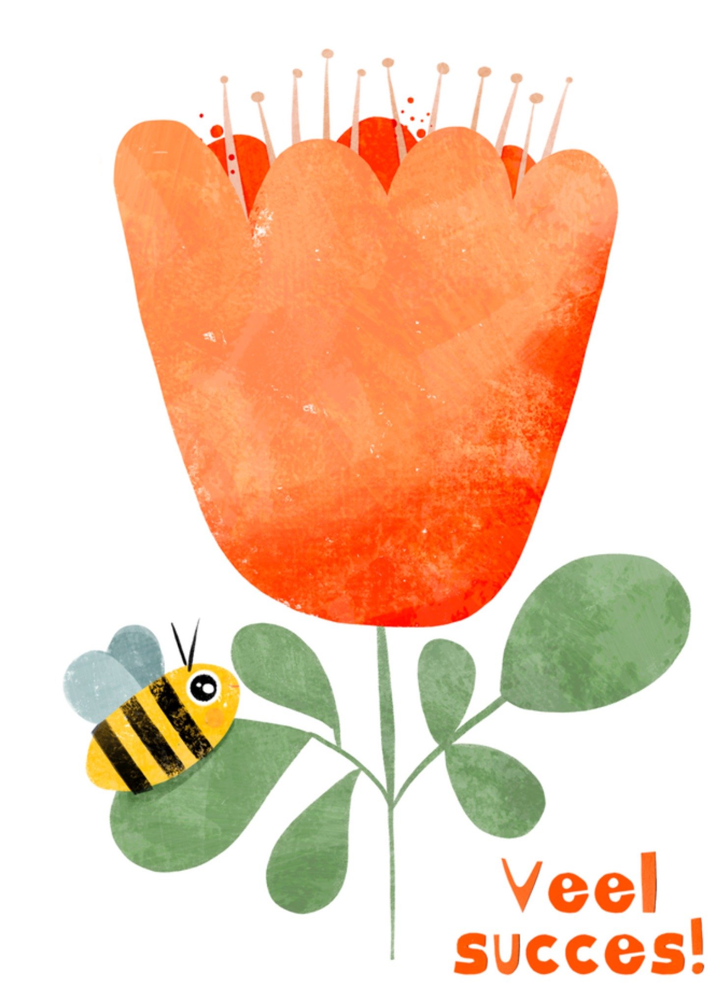 Succeskaart Veel Succes Bee And Flower Kaart Gozde