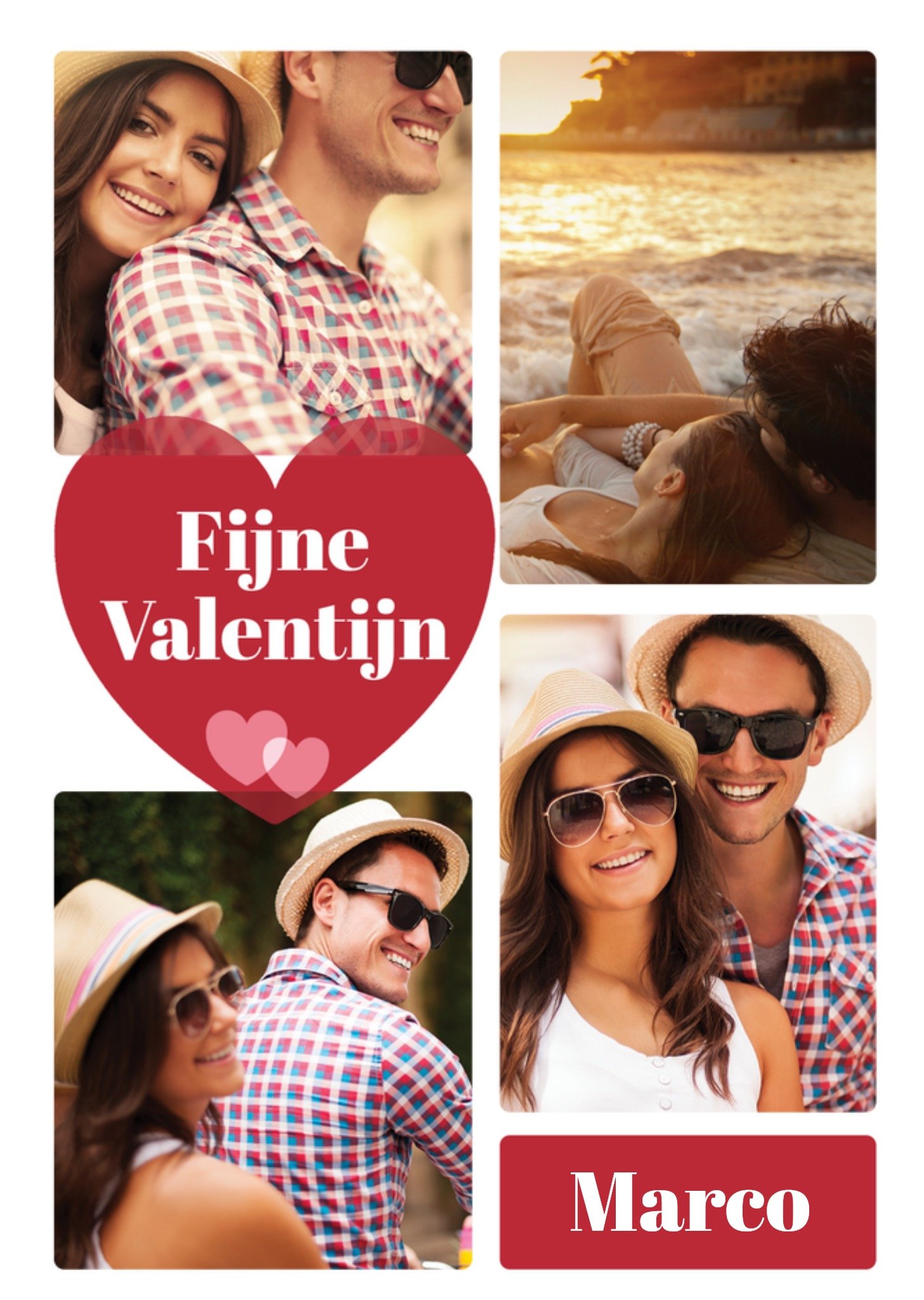 Greetz Valentijnskaart Fijne Valentijn Aanpasbare foto enn tekst Standard Card