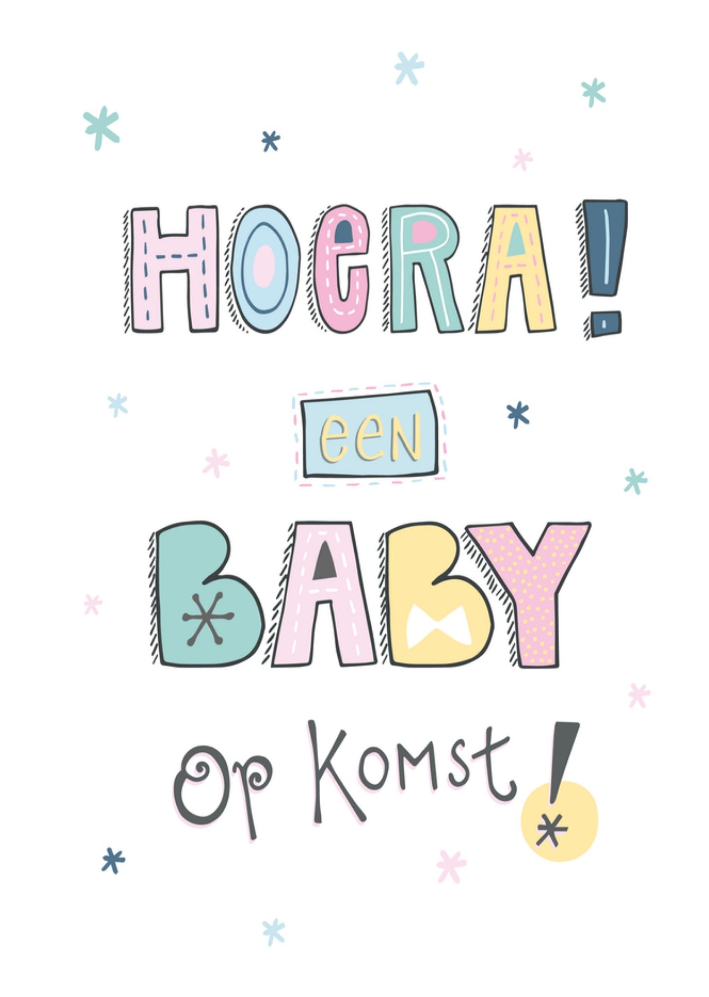 Zwangerschapskaart Hoera! Kaart Funny Side Up