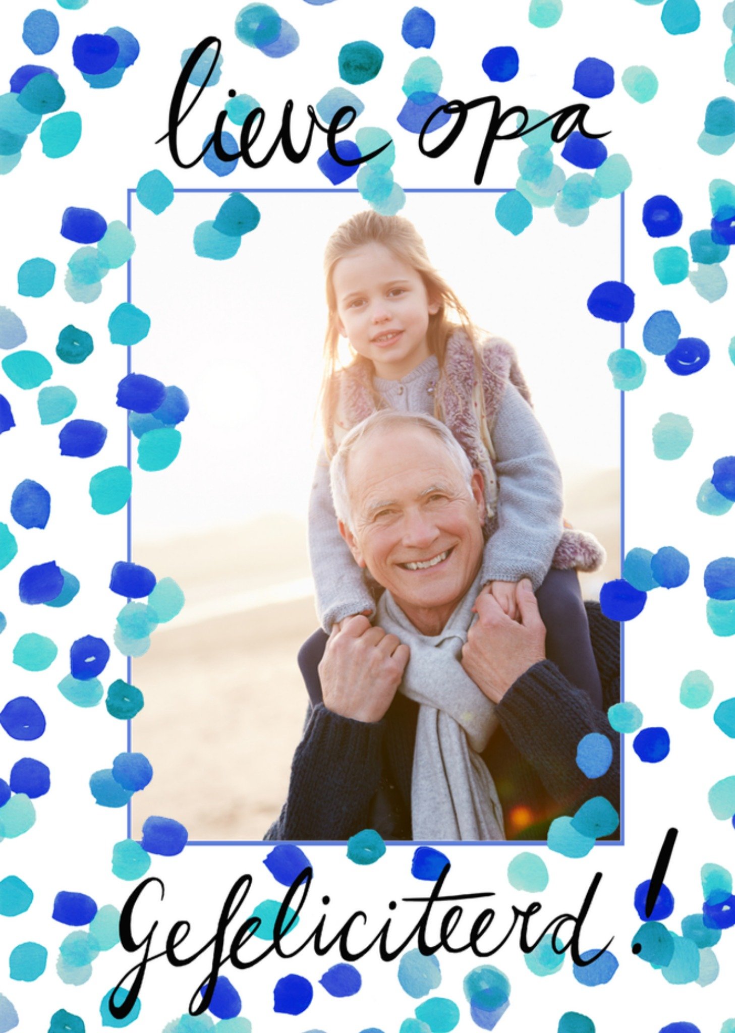 Marie Bodié Marie Bodie Verjaardagskaart Lieve Opa Confetti Met foto Standard Card