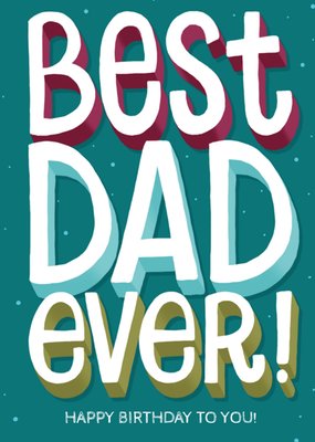 Beste Papa Ooit 3D Typografisch Verjaardag Kaart