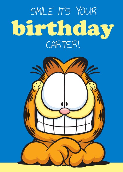 Garfield | Verjaardagskaart | Smile it's your birthday | Met naam