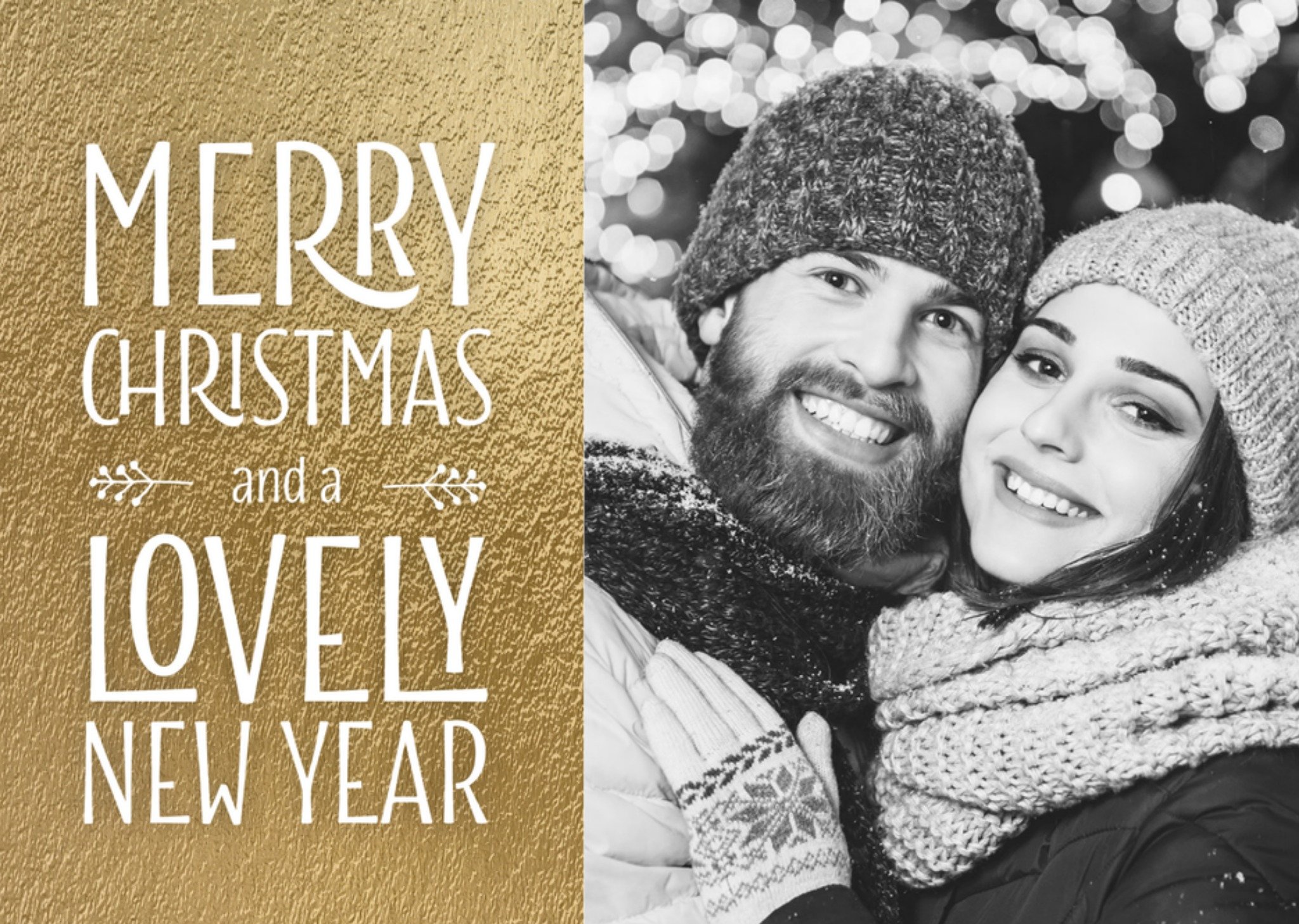 Kerstkaart fotokaart goud Luckz