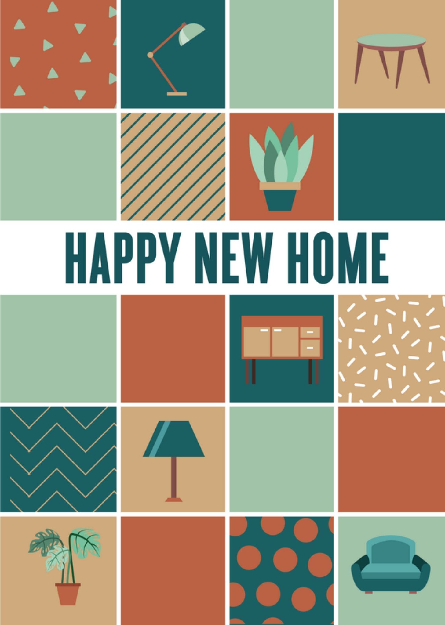 Nieuwe woning kaart Kleurrijk Kaart Papercute