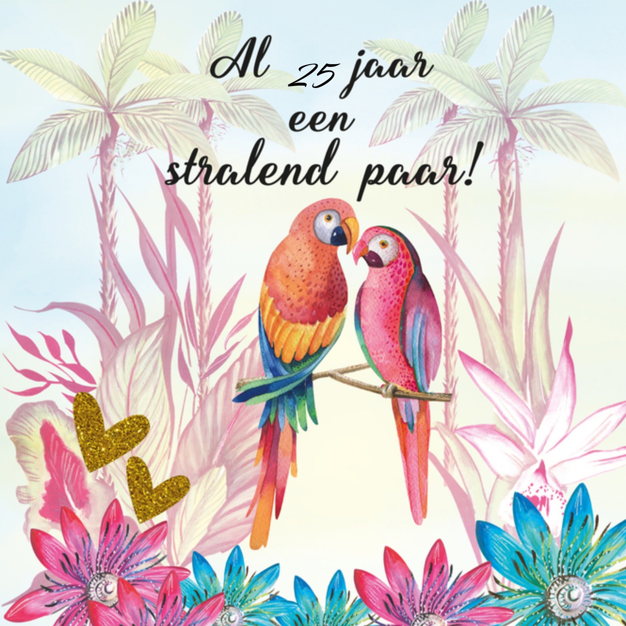 Jubileum kaart Stralend paar Vierkante Kaart Paperclip