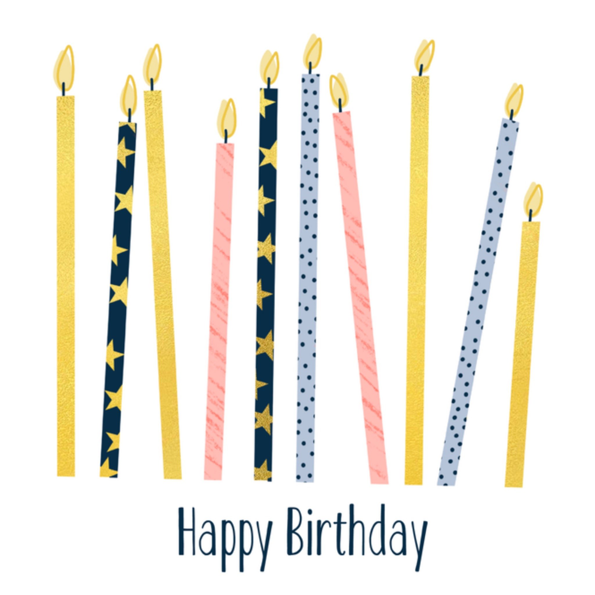 Greetz Verjaardagskaart Kaarsjes Vrolijk Vierkant