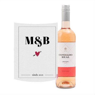Condado Real | Tempranillo Rosado | Love met eigen tekst | 750 ml