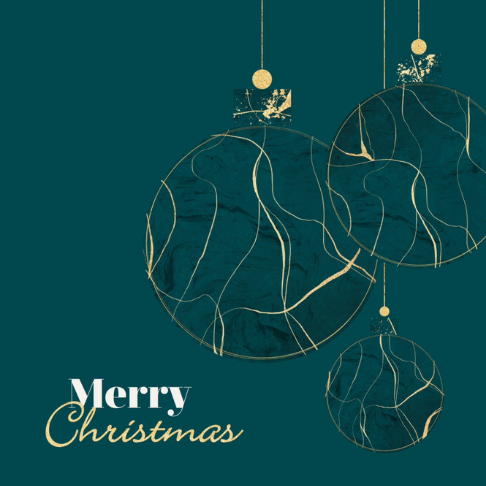 Greetz Kerst Marmer Glitter Kerstbal Vierkant