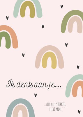 Ik Denk Aan Je Regenboog Illustratie Sterkte Kaart