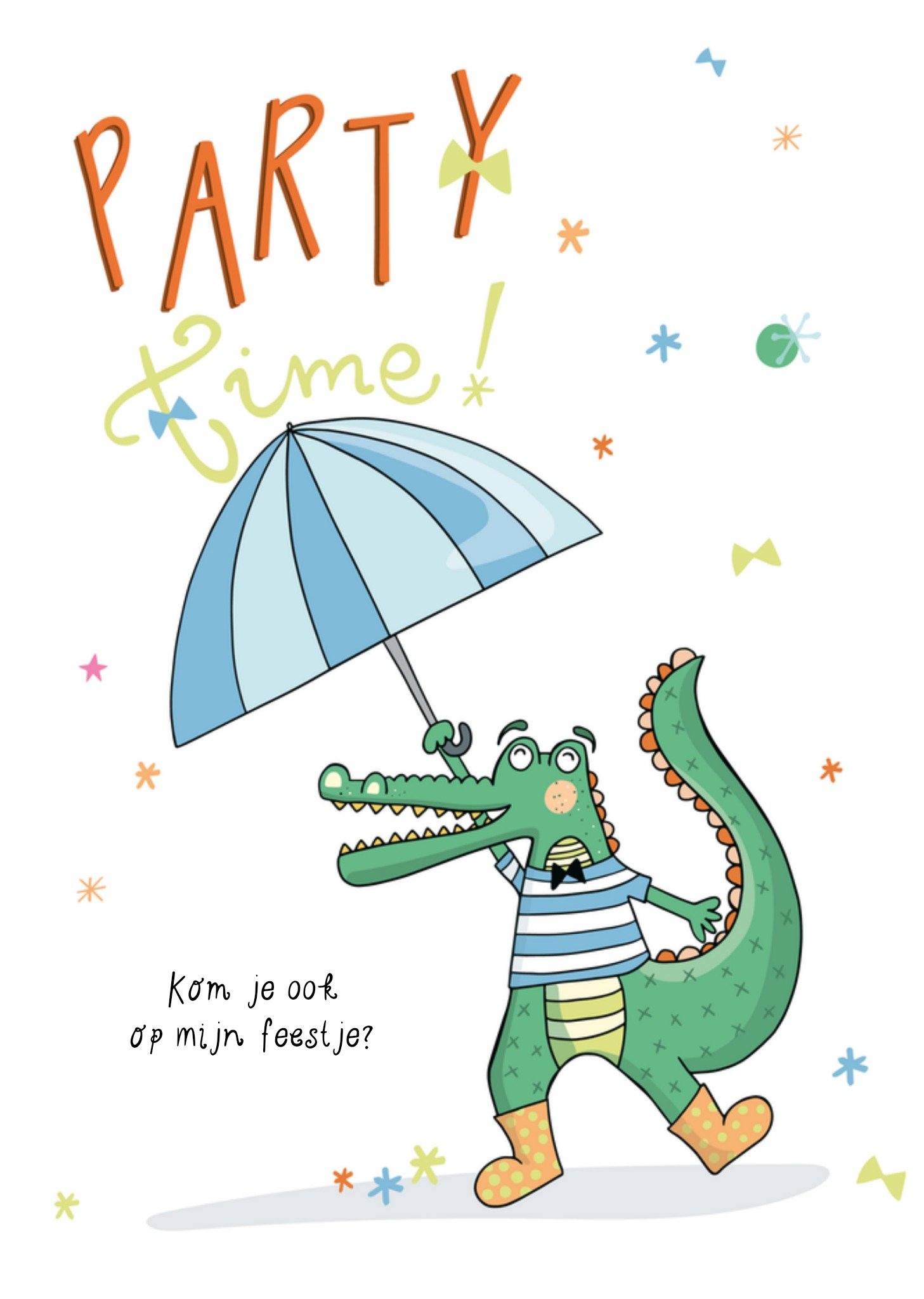 Kinderfeestje krokodil Kaart Funny Side Up