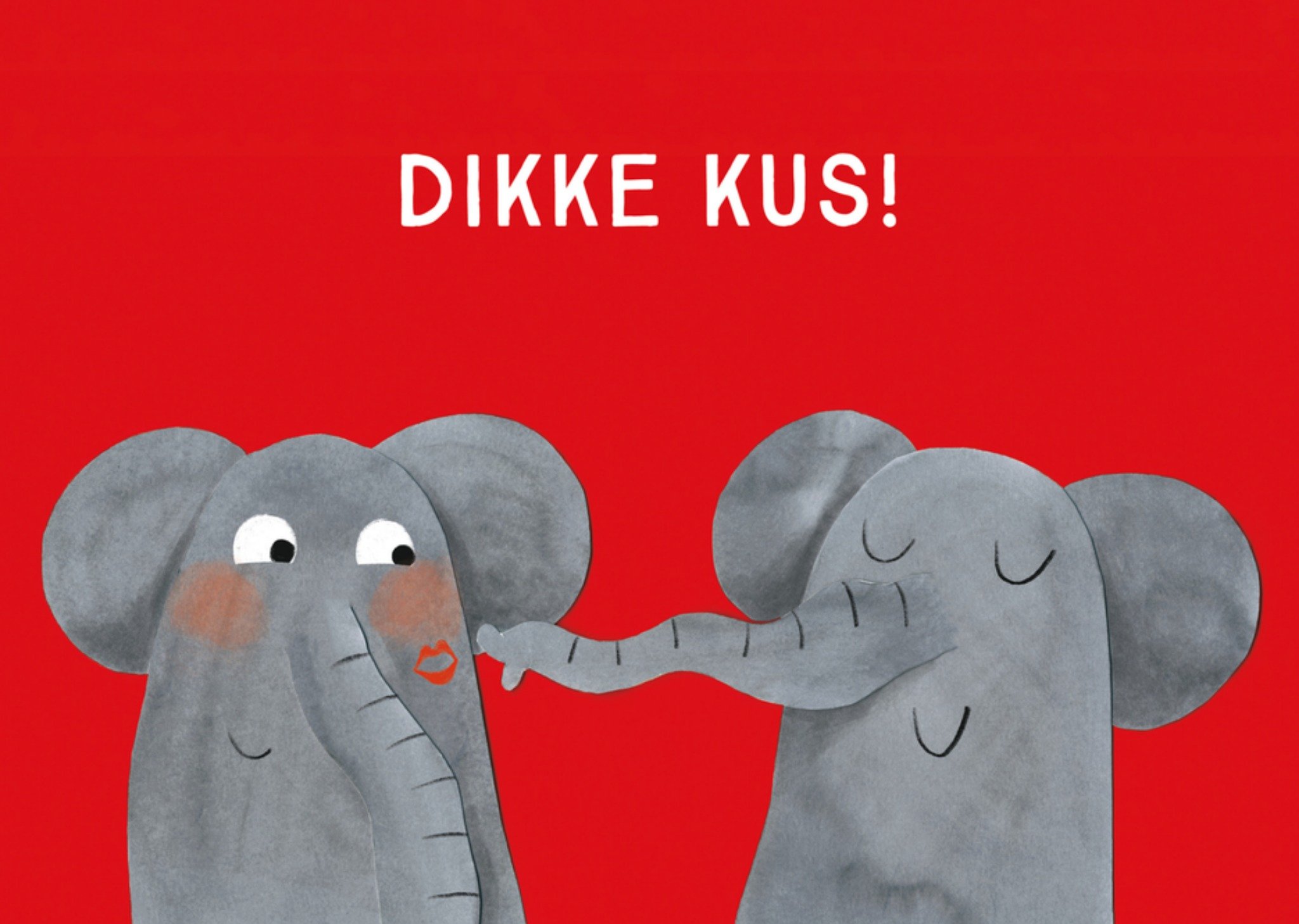 Vriendschapskaart Dikke Kus Olifant Kaart Loes Riphagen