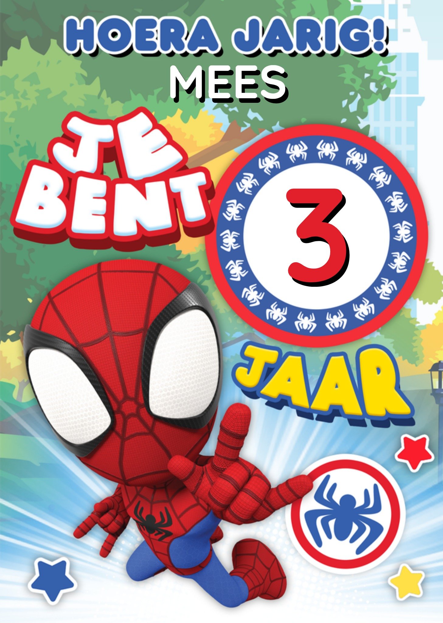 Spiderman Verjaardagskaart Met leeftijd Kaart Marvel